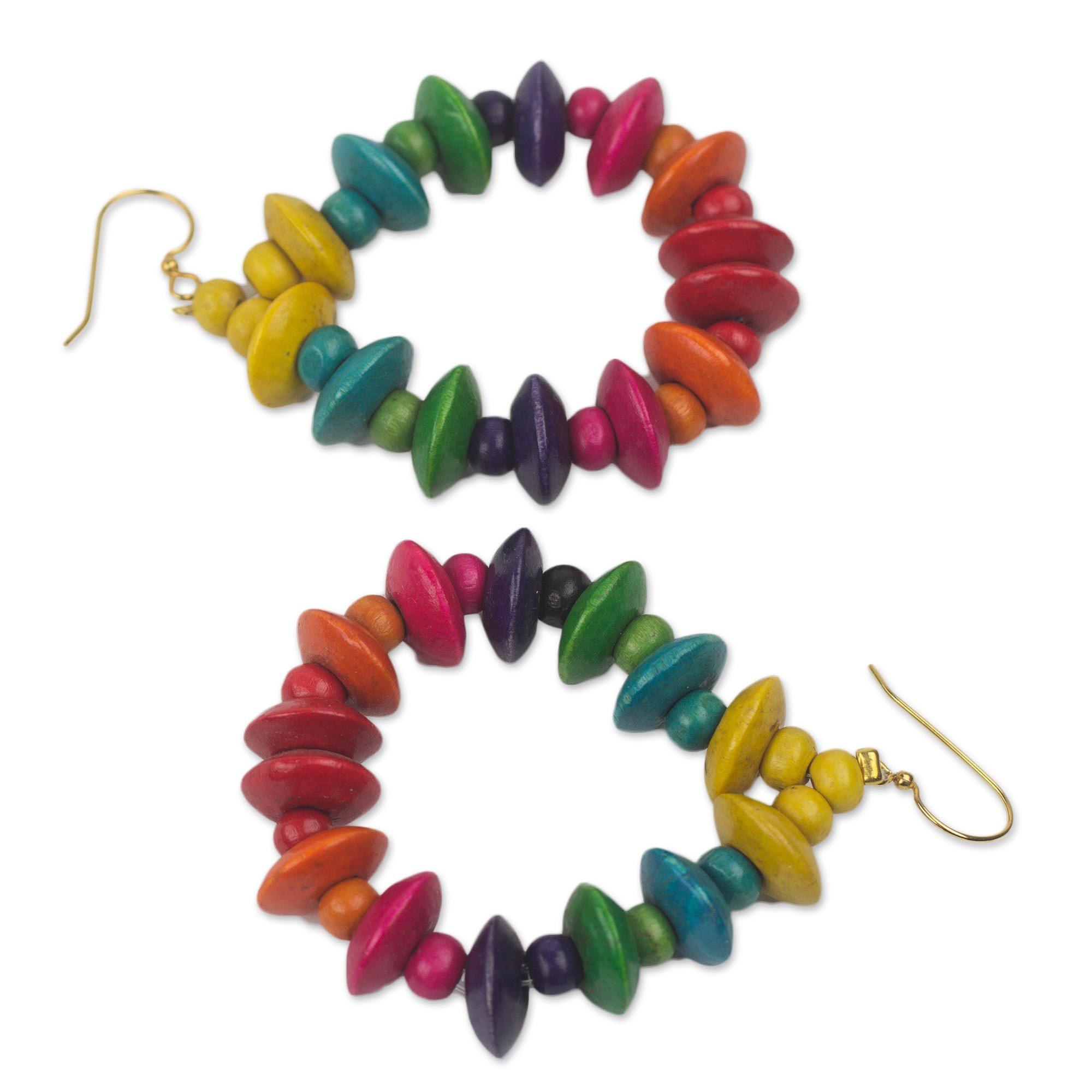 Premium Joyous Sese Wood Beaded Earrings - Handcrafted in Ghana