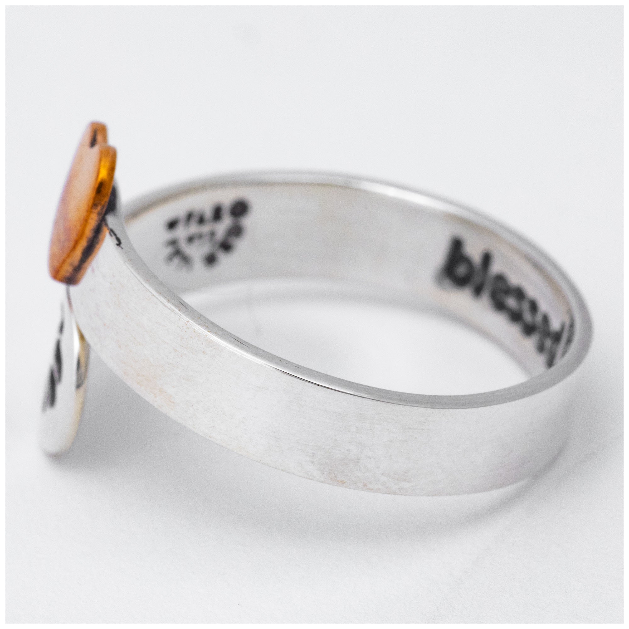 Premium Sterling Silver 'Blessed by Paws' Adjustable Ring