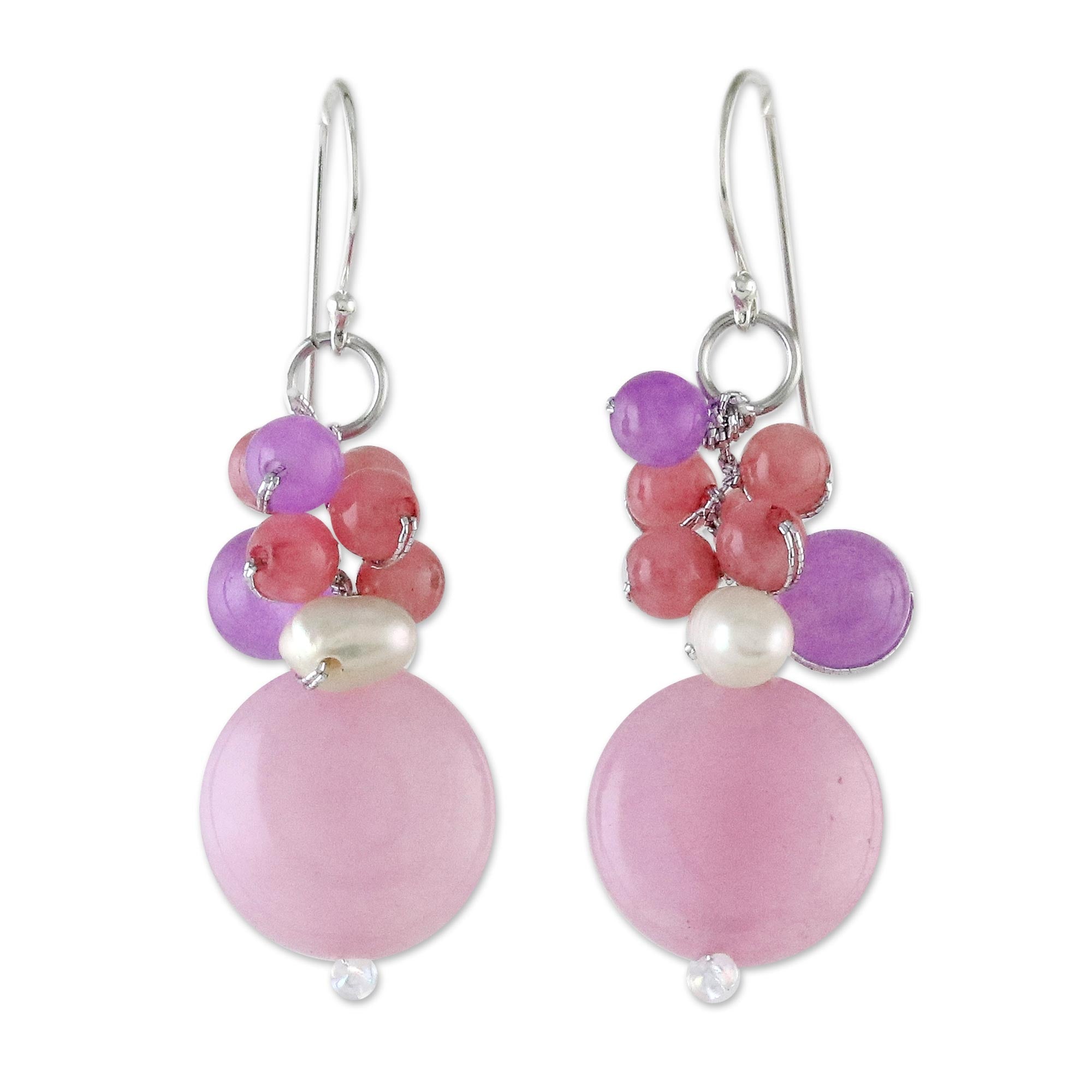 Premium Sweet Thai Joy Handmade Quartz & Pearl Earrings