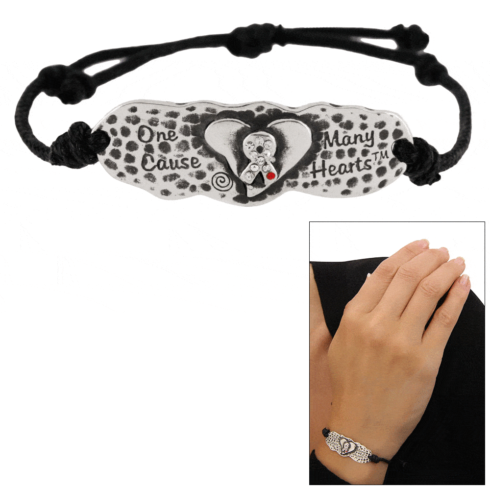 Premium Diabetes Awareness Adjustable Bracelet - 'One Cause Many Hearts'