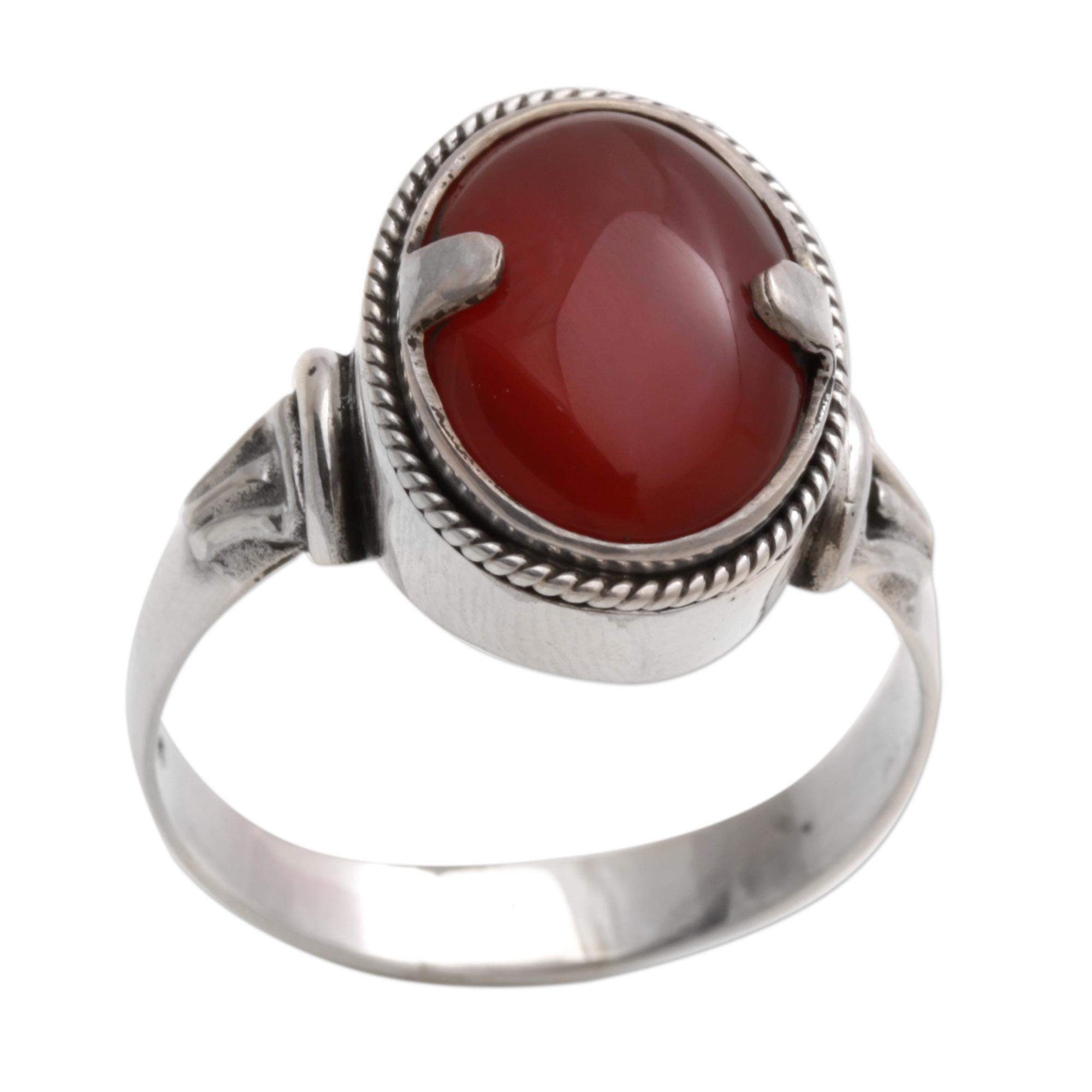 Premium Dragon Eye Carnelian Ring – Sterling Silver Jewelry