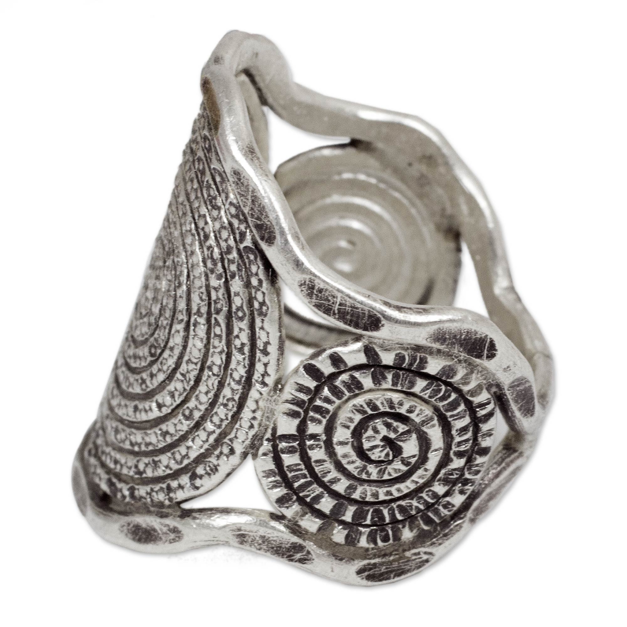 Premium Hill Tribe Moon Sterling Silver Band Ring - Handcrafted Elegance