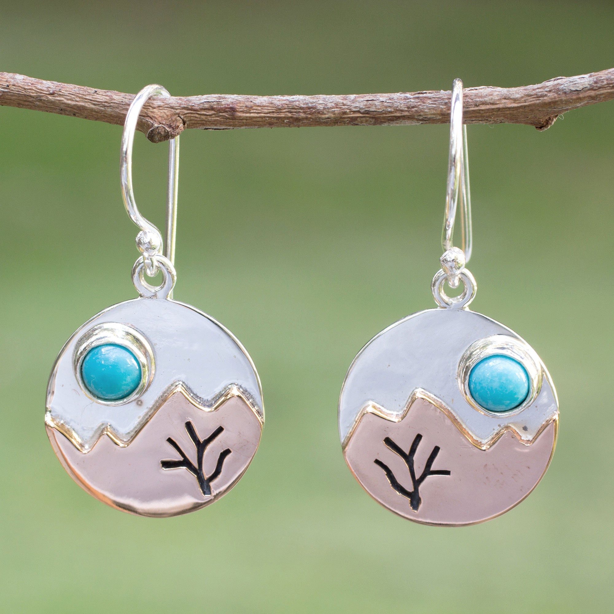 Premium Taxco Dusk Fair Trade Silver & Turquoise Earrings