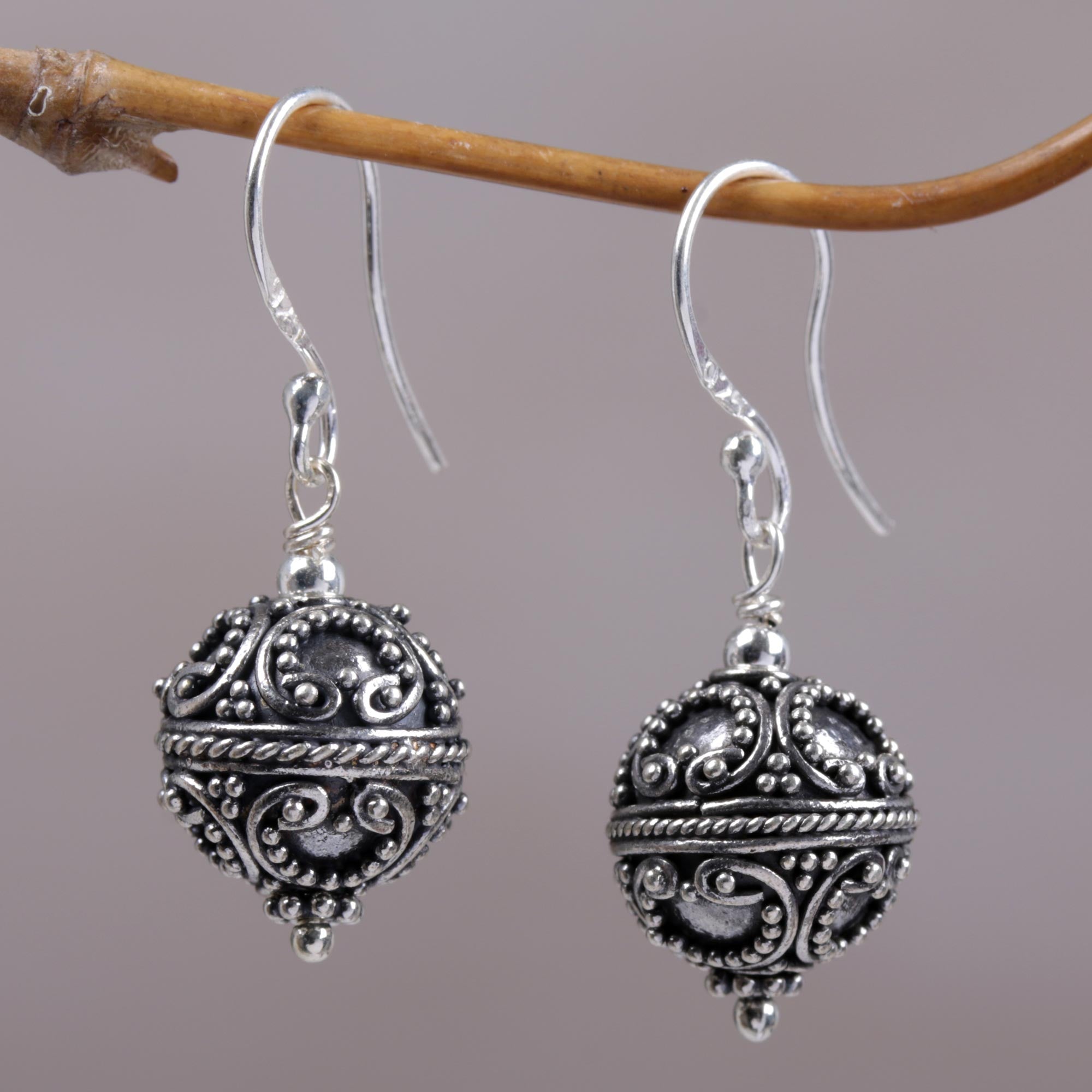 Premium Majestic Bali Sterling Silver Dangle Earrings – Handcrafted Elegance