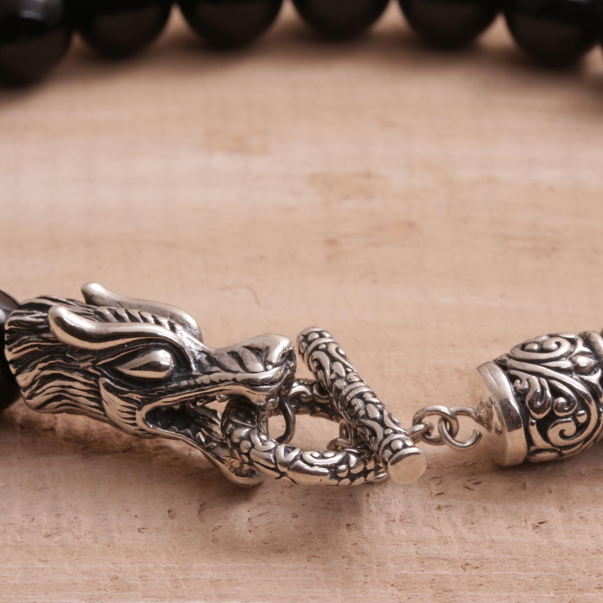 Premium Dragon Glory Bracelet for Men - Sterling Silver & Onyx