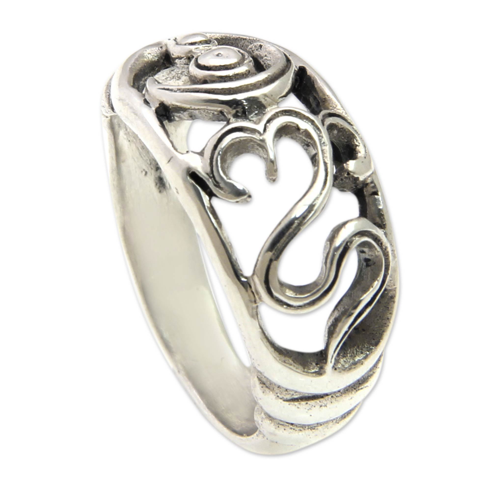 Premium Handmade Sterling Silver Om Ring - Spiritual Elegance