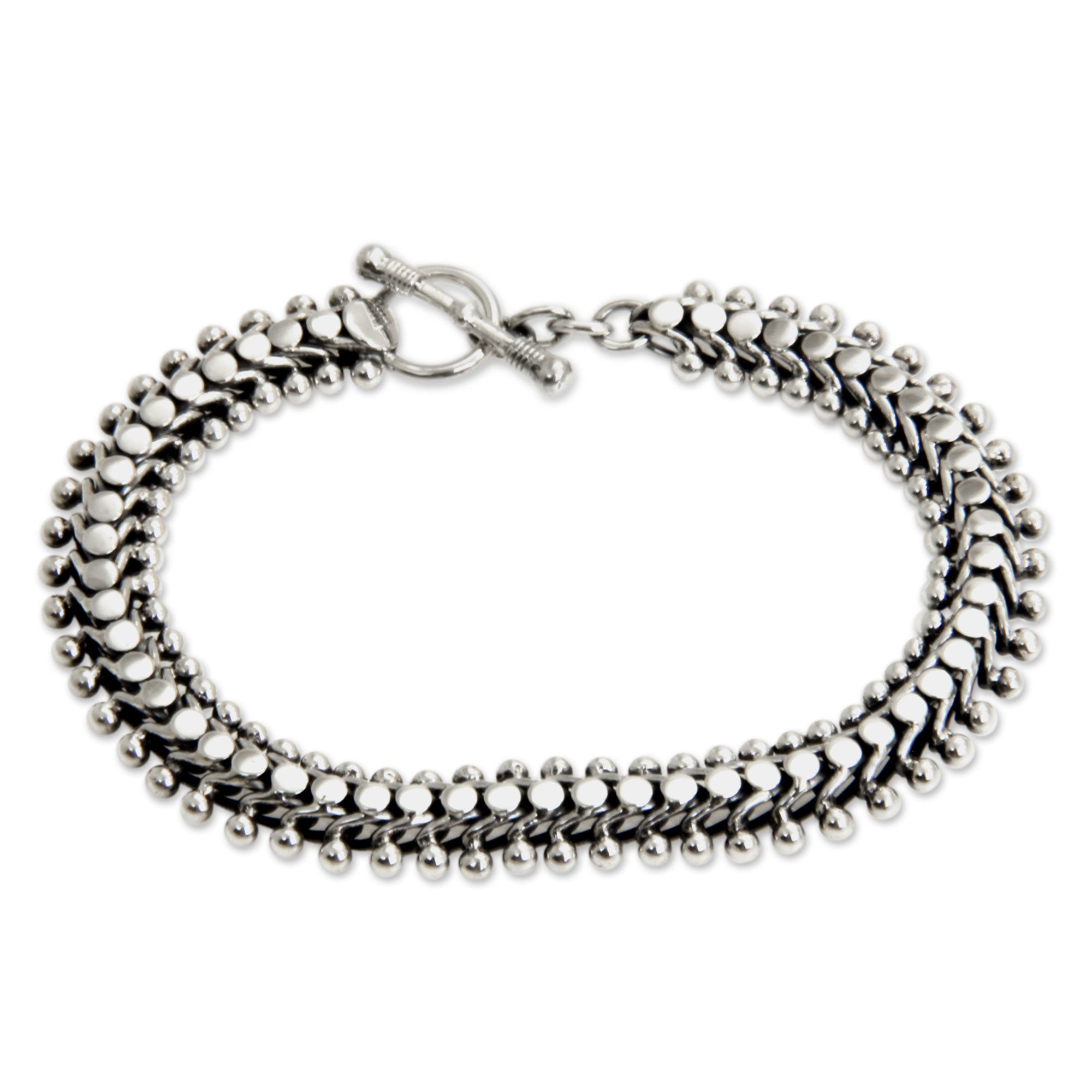 Premium Centipede Crawl Silver Link Bracelet - Handcrafted Elegance