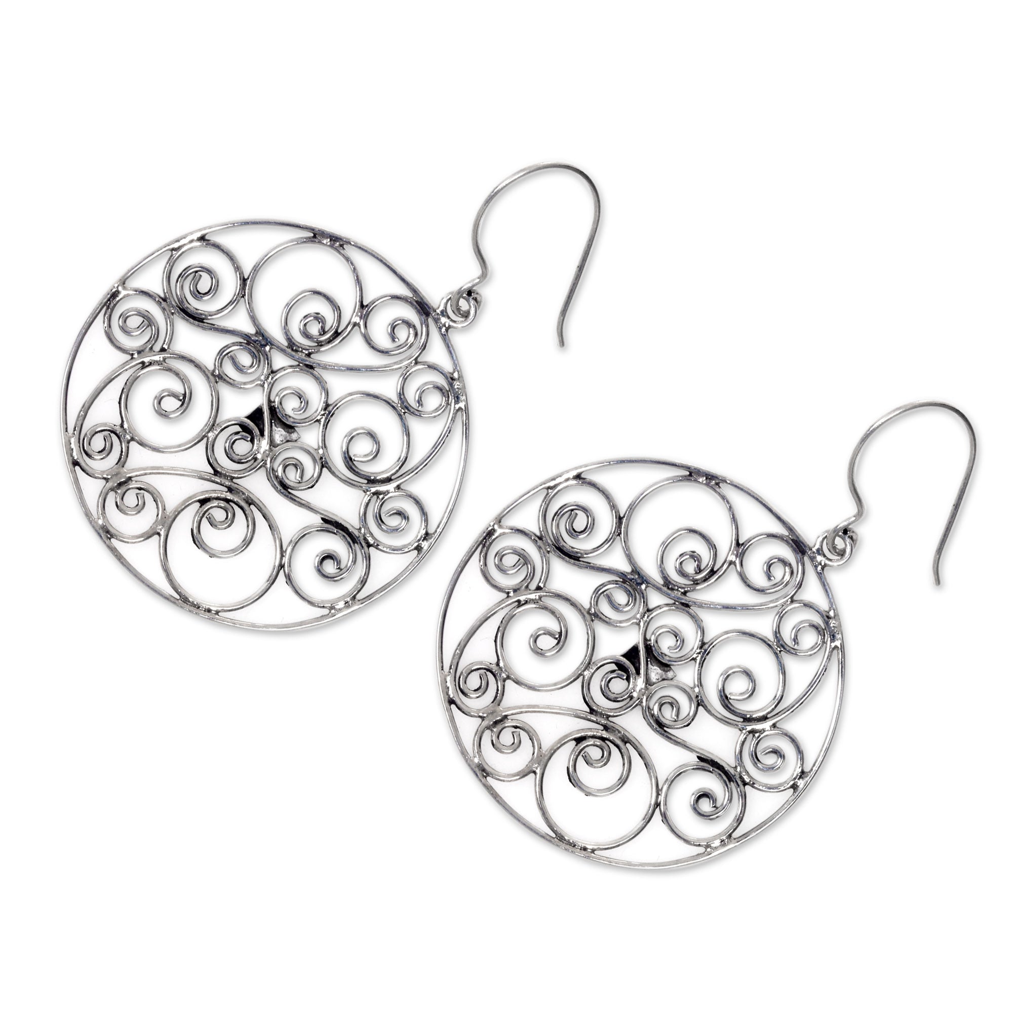 Premium Whispering Tendrils Sterling Silver Dangle Earrings - Handcrafted Elegance