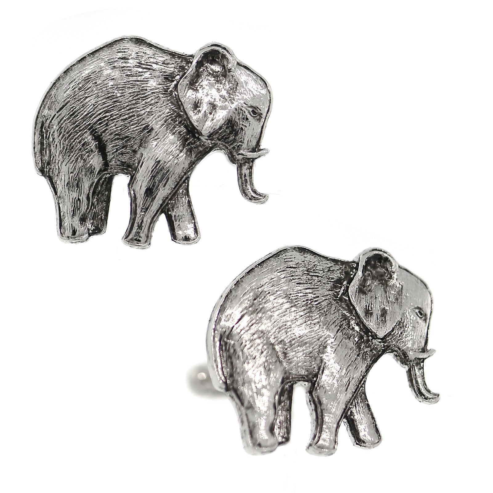 Premium Silver-Tone Elephant Cufflinks by 1928 Jewelry®