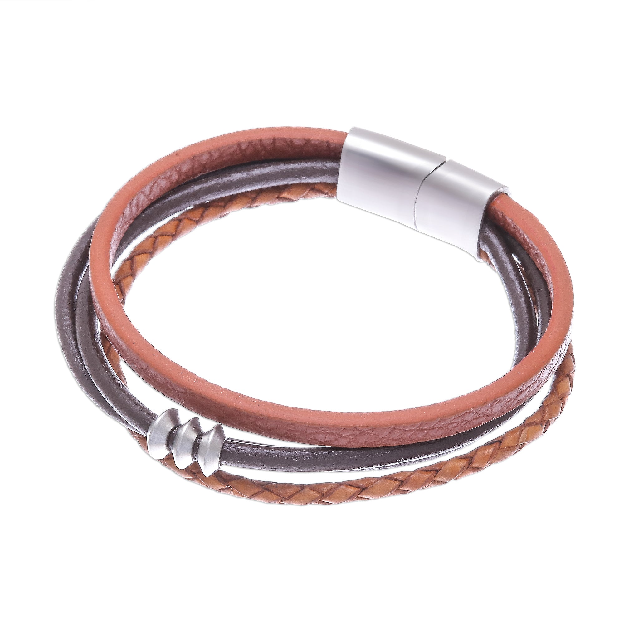 Premium Free Spirited Brown Leather Cord Bracelet - Handcrafted in Thailand