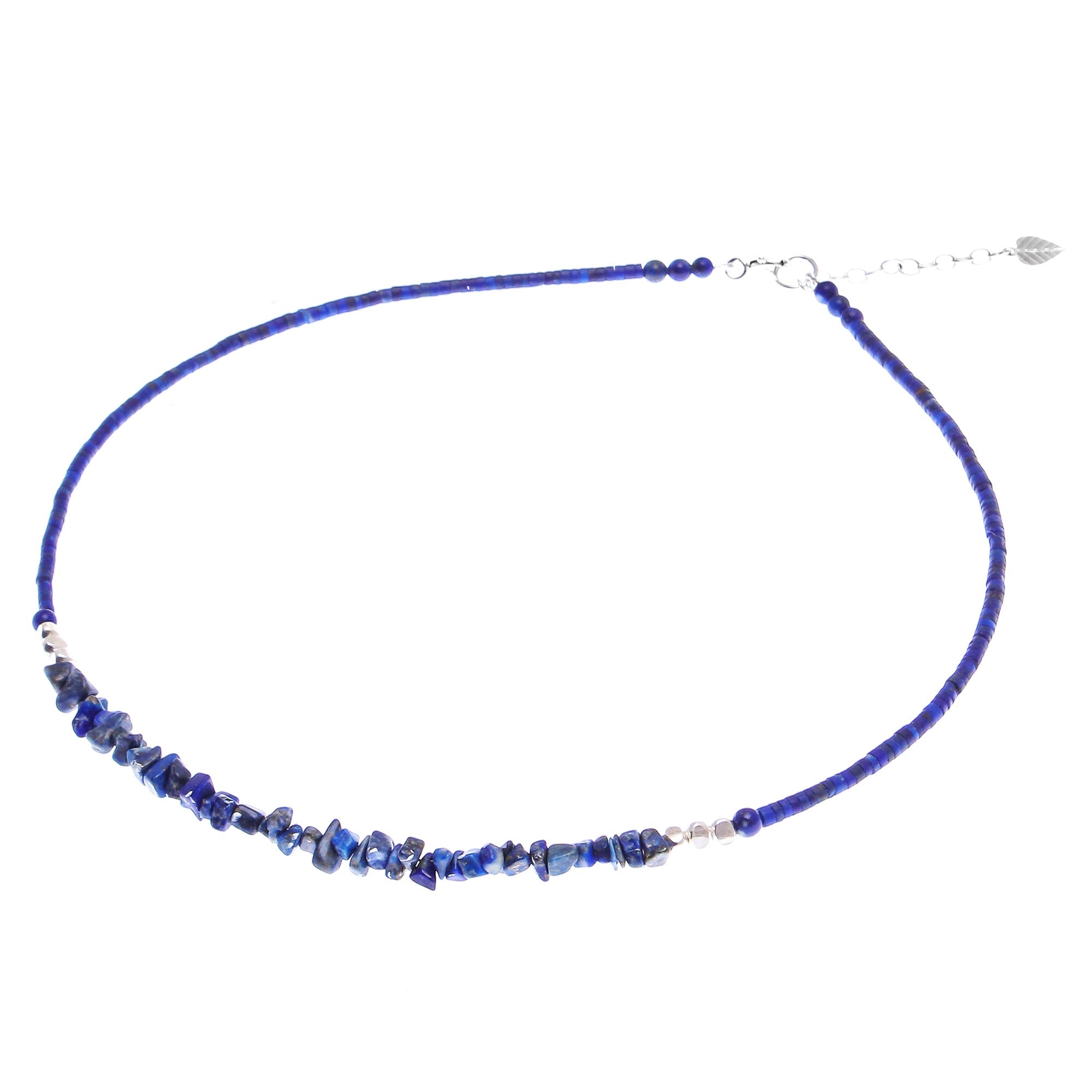 Premium Lapis Lazuli & Karen Silver Beaded Necklace – Nature's Finest Elegance