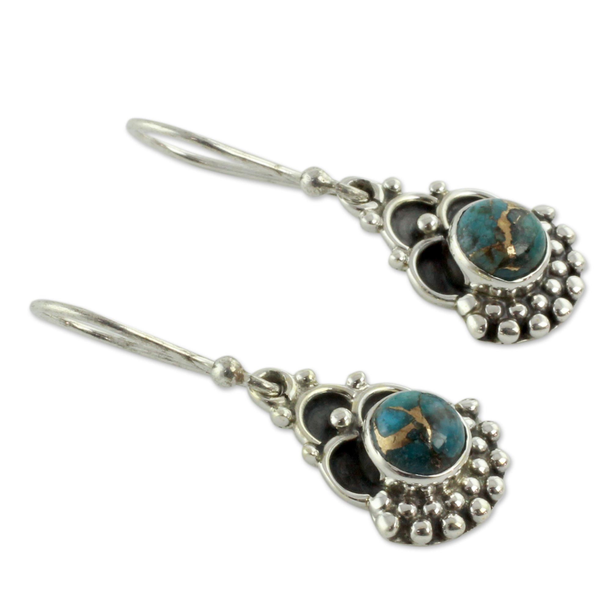 Premium Blue Rapture Sterling Silver Earrings – Handcrafted with Genuine Blue Turquoise