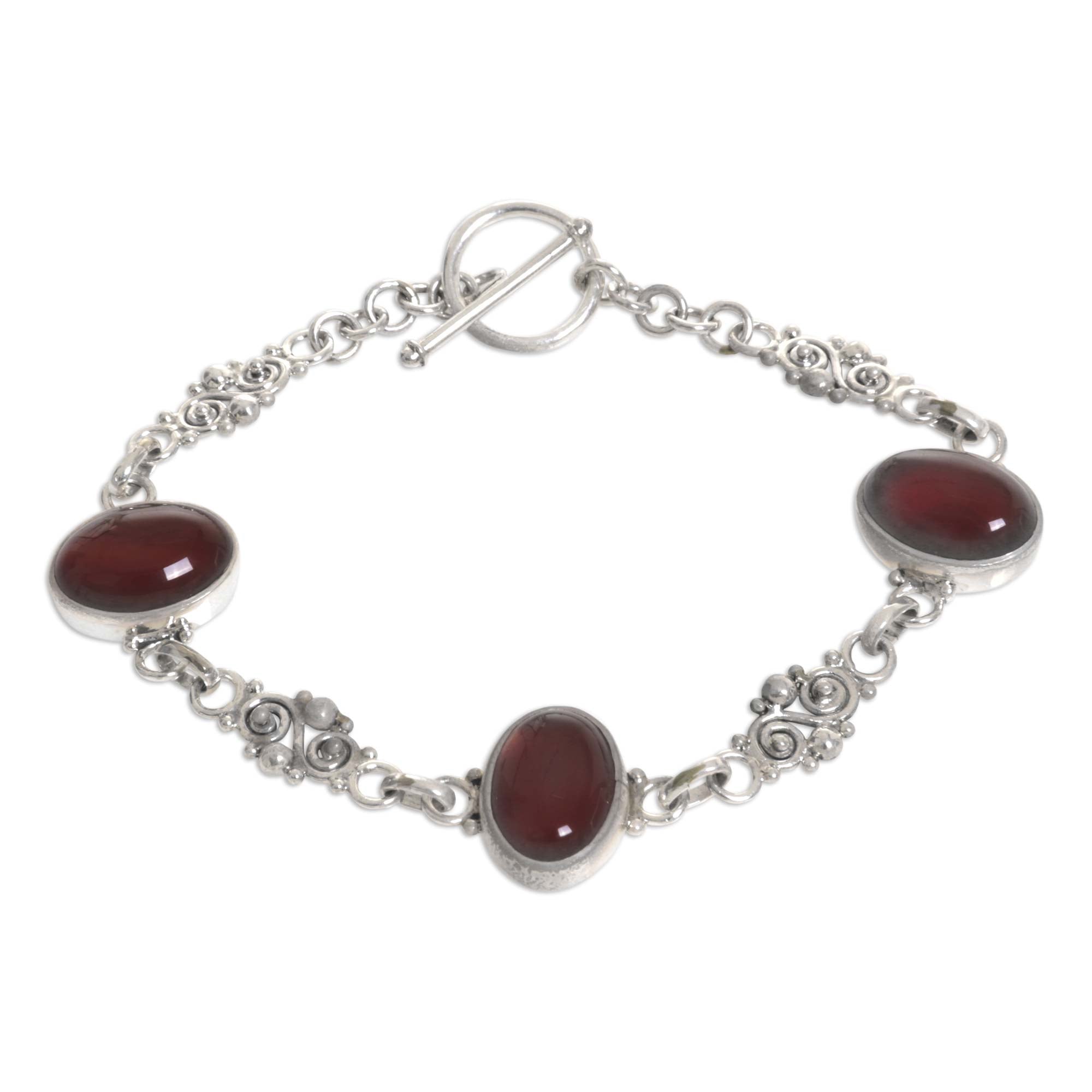 Premium Sunset in Bali Sterling Silver Carnelian Bracelet - Handcrafted Elegance