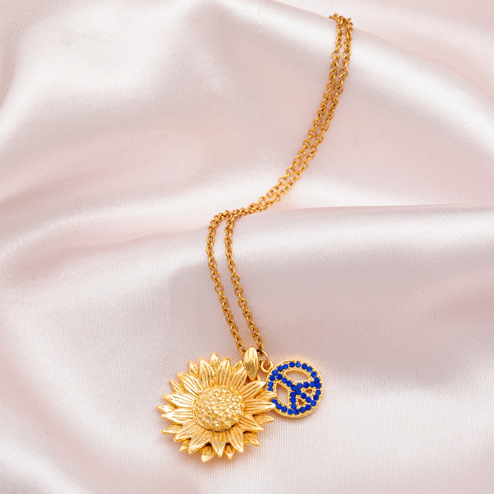 Premium Peace for Ukraine Gold-Plated Necklace - Symbol of Hope & Support