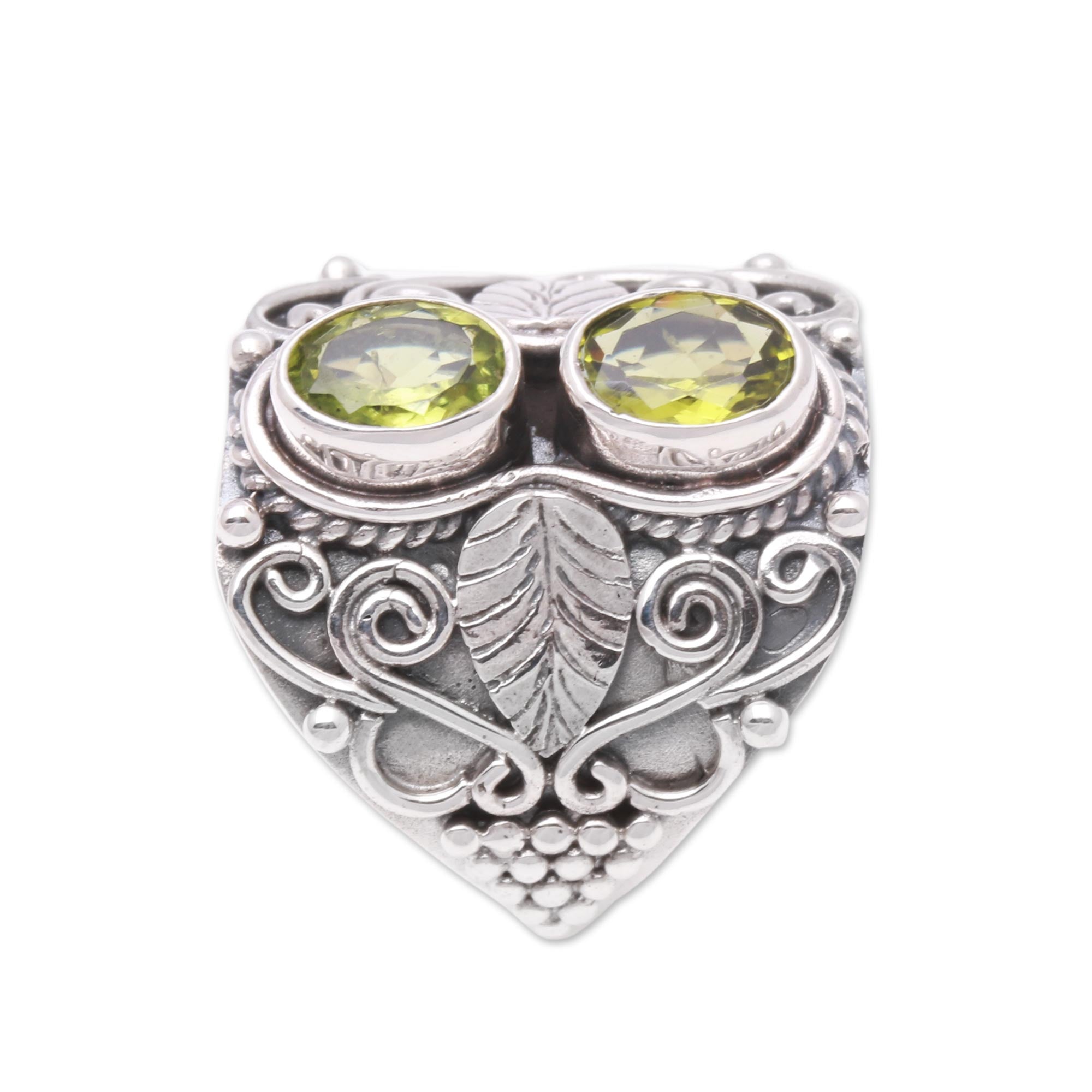 Premium Verdant Eyes Peridot Cocktail Ring - Handcrafted in Bali