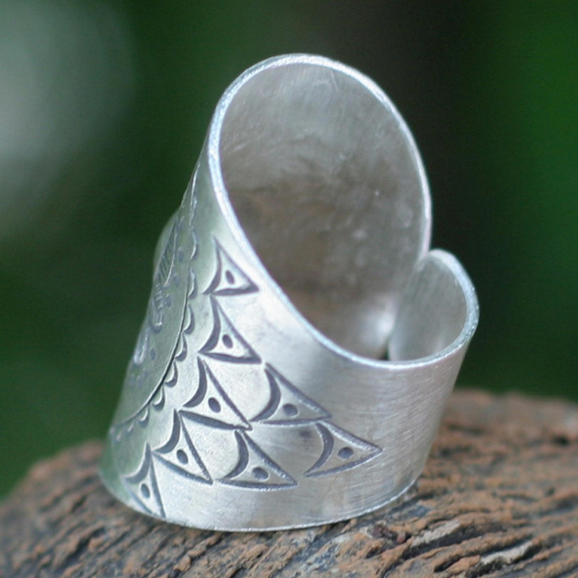 Premium Majestic Sunflower Sterling Silver Wrap Ring