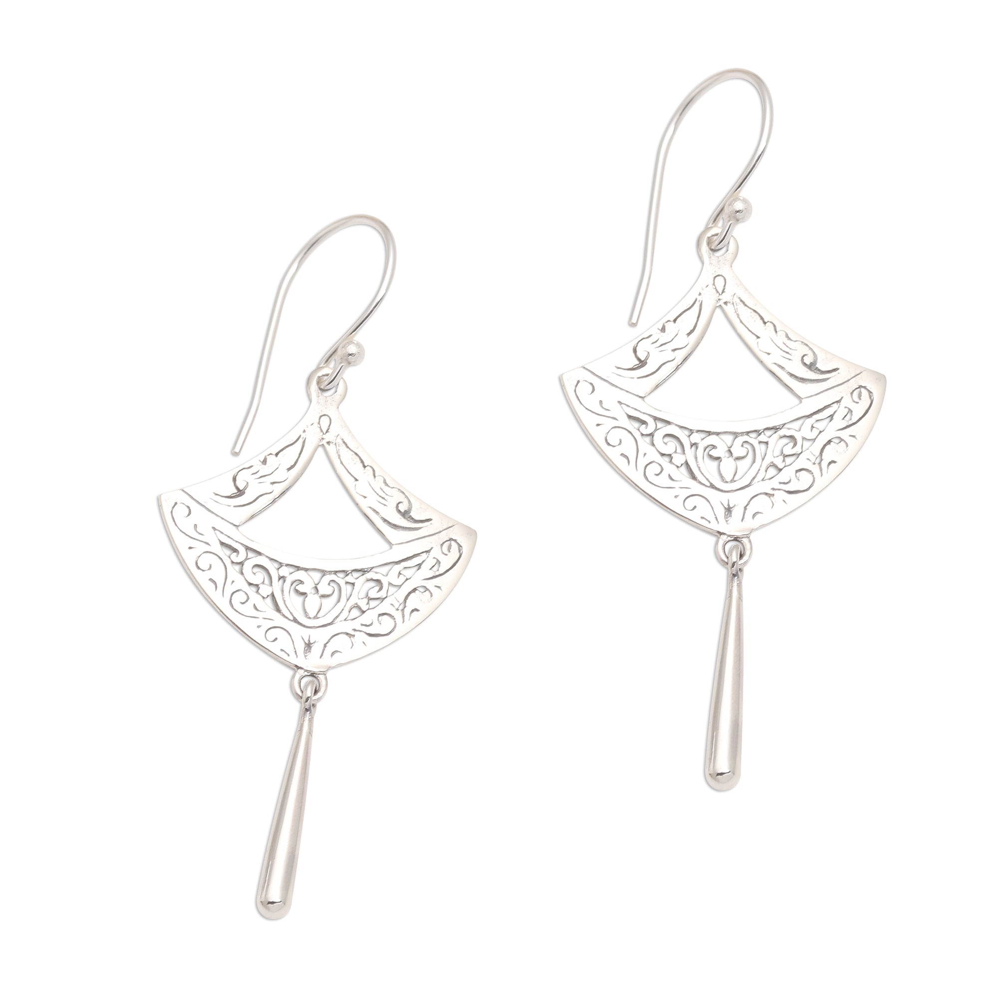 Premium Sterling Silver Paper Lantern Dangle Earrings by Dwi Adiastuti