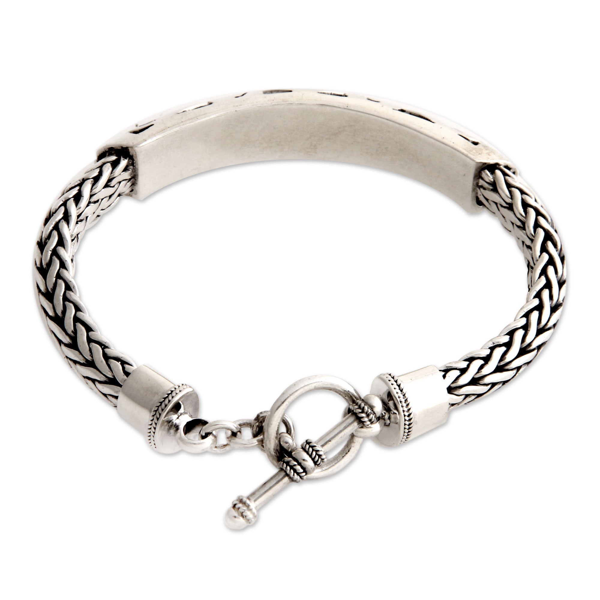 Premium Mystic Symbols Sterling Silver Braided Bracelet - Handmade in Indonesia