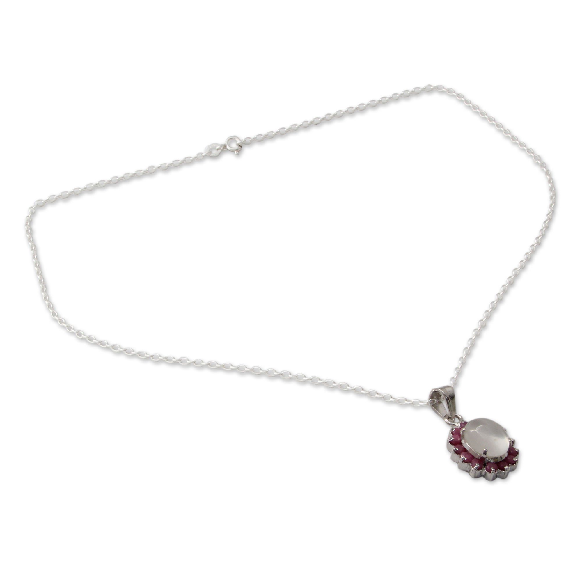 Premium Moonstone & Ruby Mystical Pendant Necklace