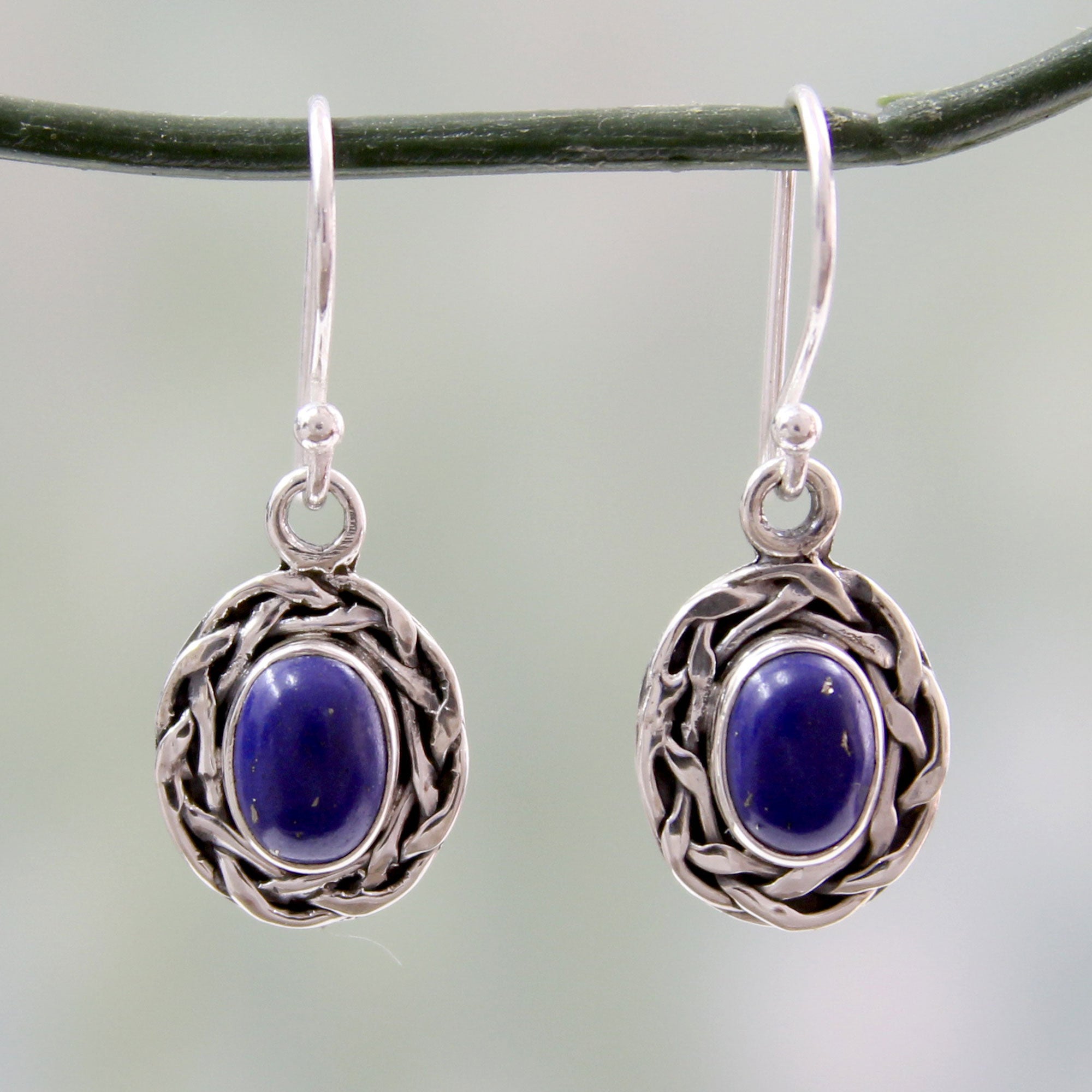 Premium Lapis Lazuli Dangle Earrings – Handcrafted in India