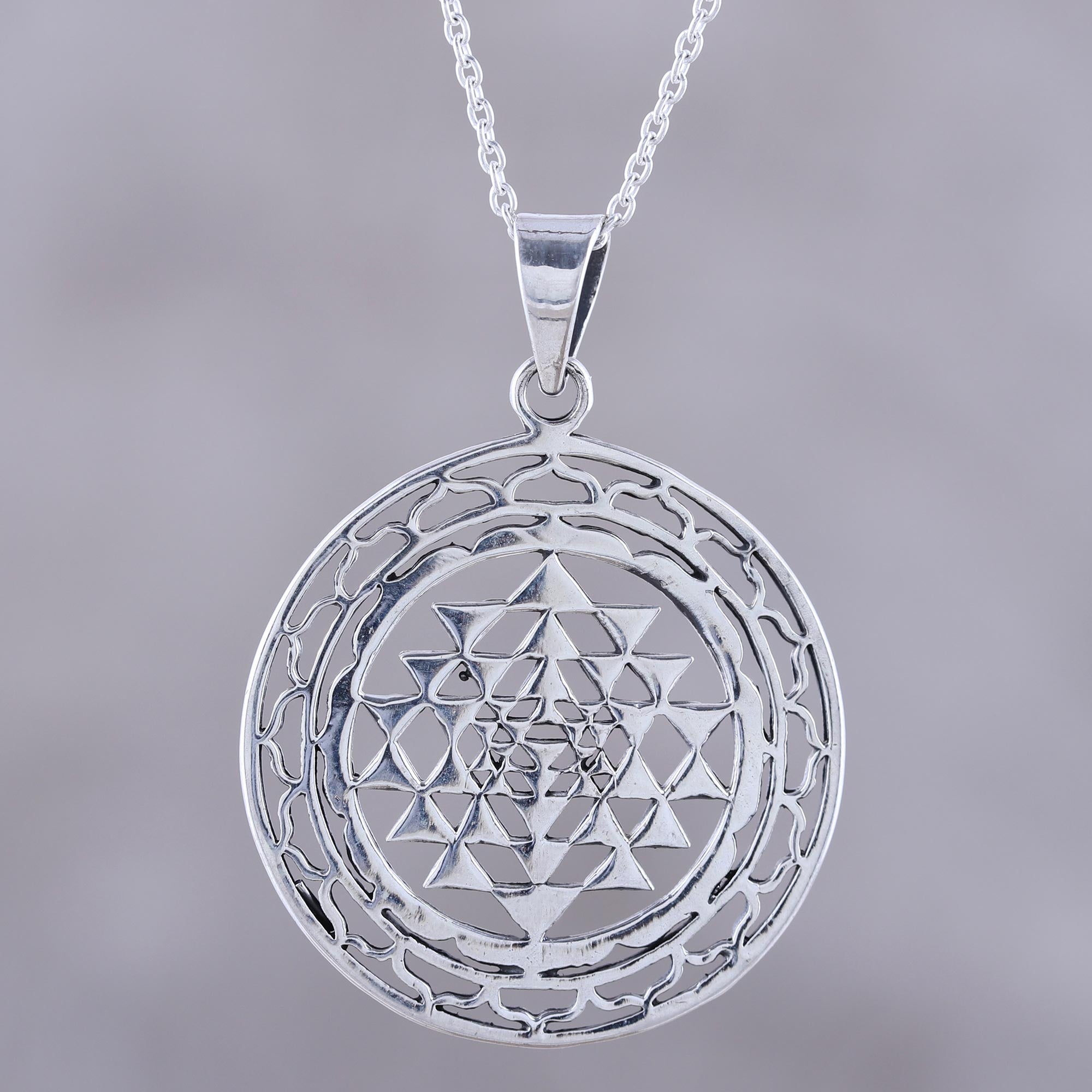 Premium Om in Symmetry Handcrafted Sterling Silver Pendant Necklace – Ultimate Spiritual Elegance