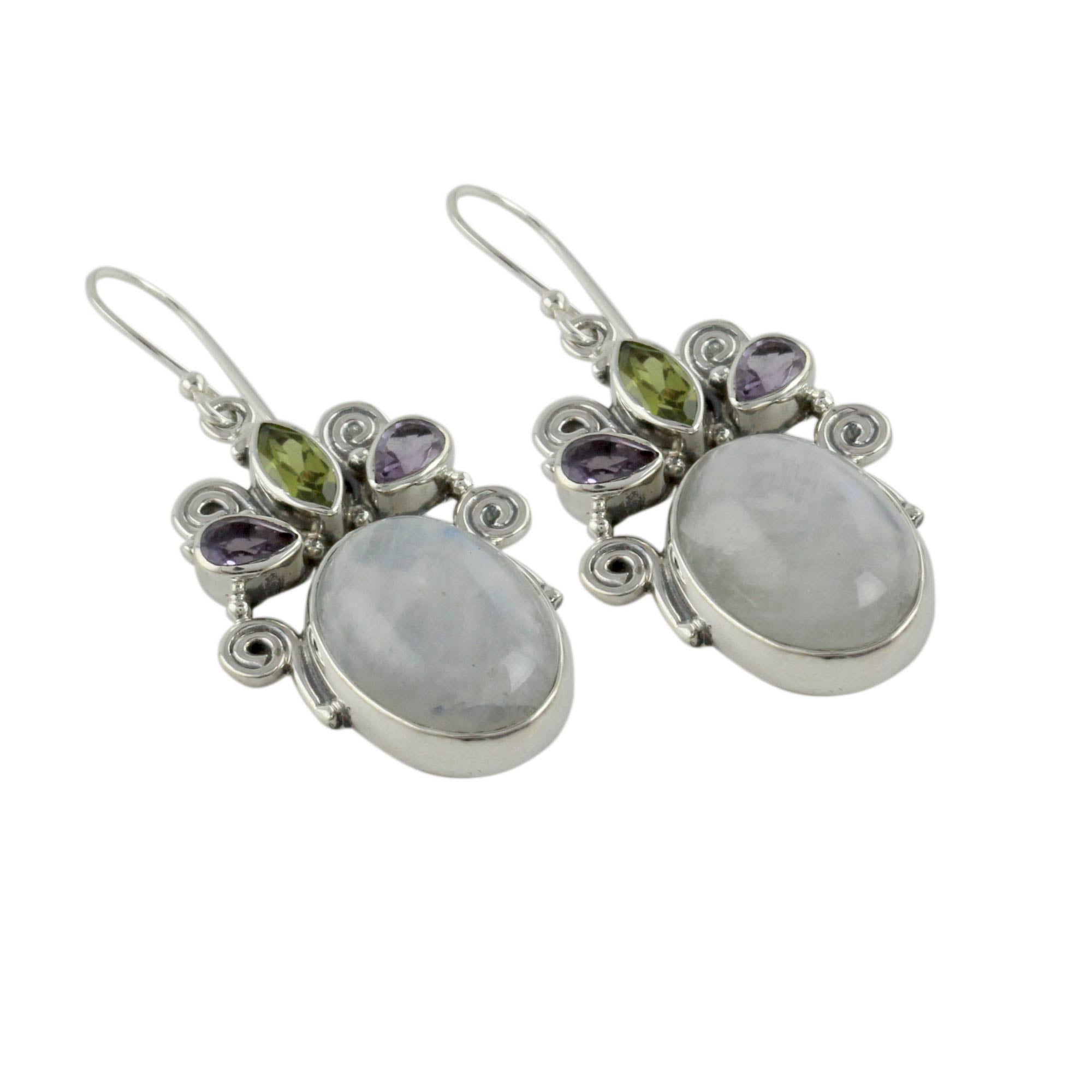 Premium Aura Multi-Gem Hook Earrings - Ultimate Elegance