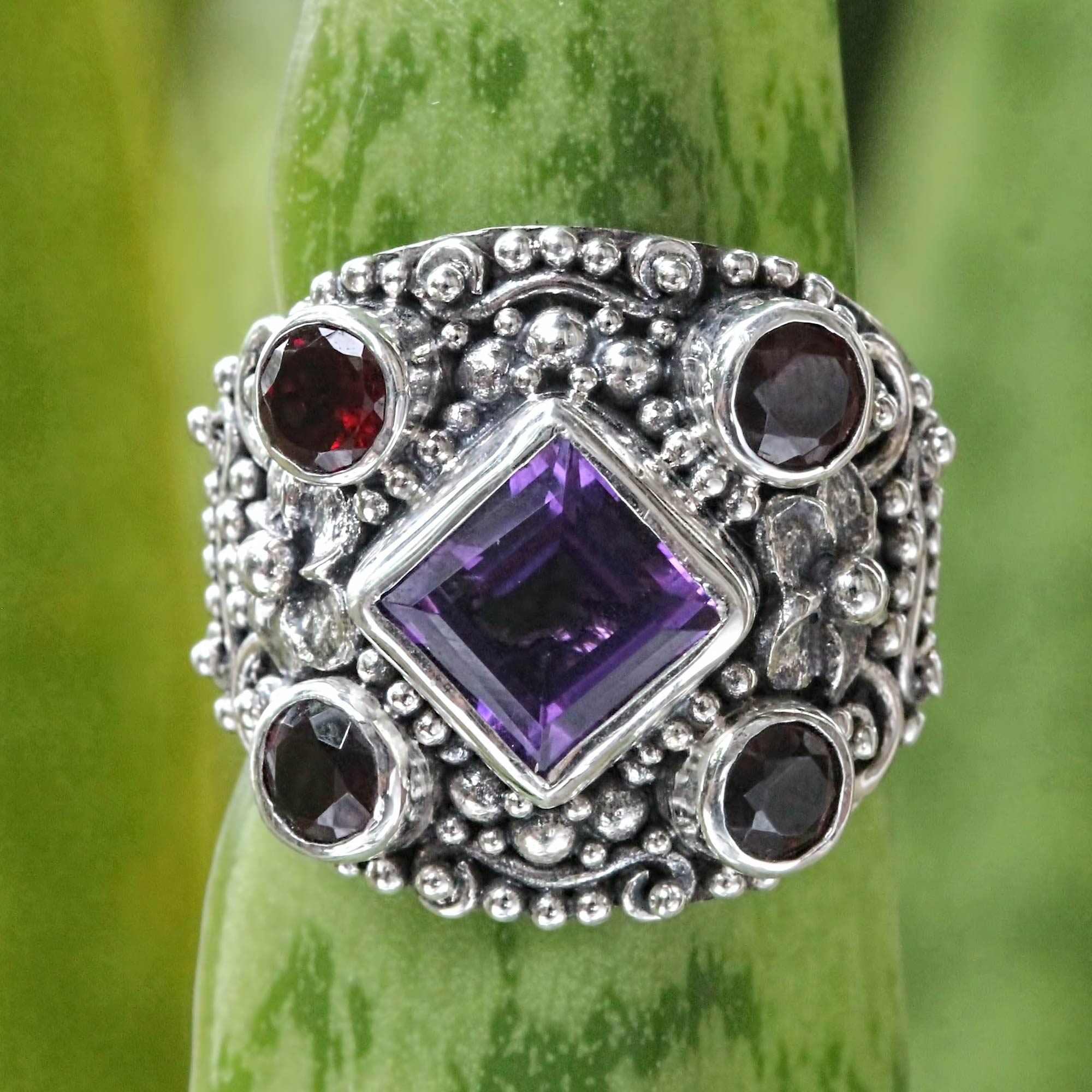 Premium Royal Balinese Sterling Silver Gemstone Ring