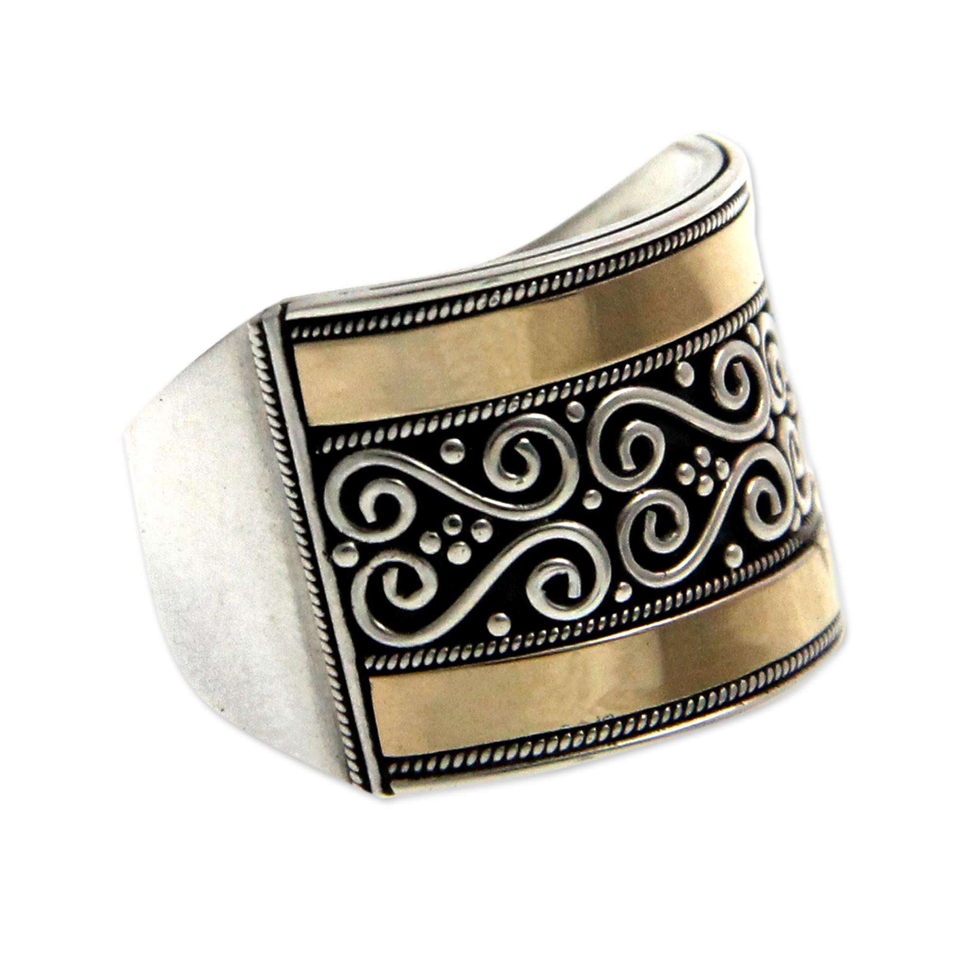 Premium Celuk Gates Sterling Silver & 18k Gold Plated Ring - Timeless Elegance