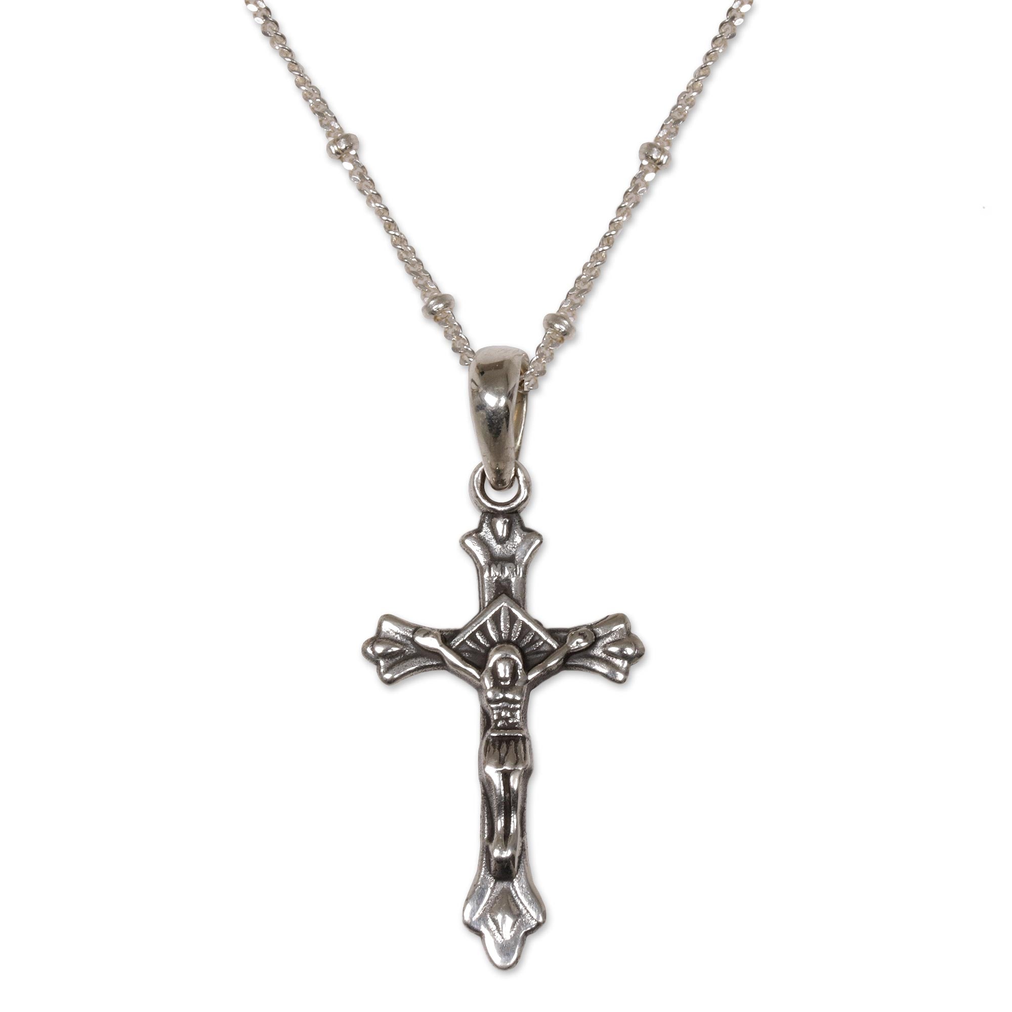 Premium Sterling Silver Jesus Christ Cuban Link Necklace