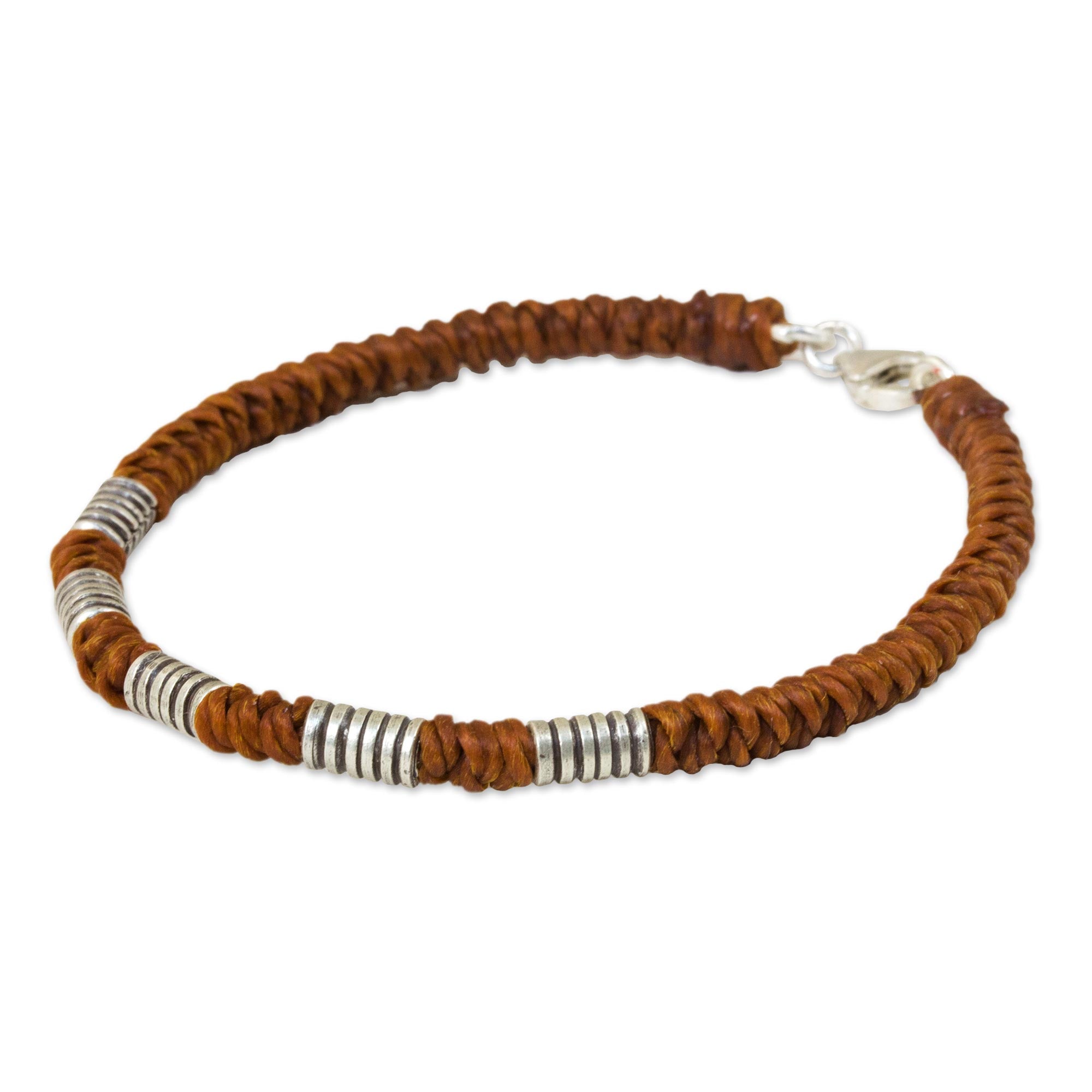 Premium Rust-Toned Handmade Braided Bracelet by Thai Artisan