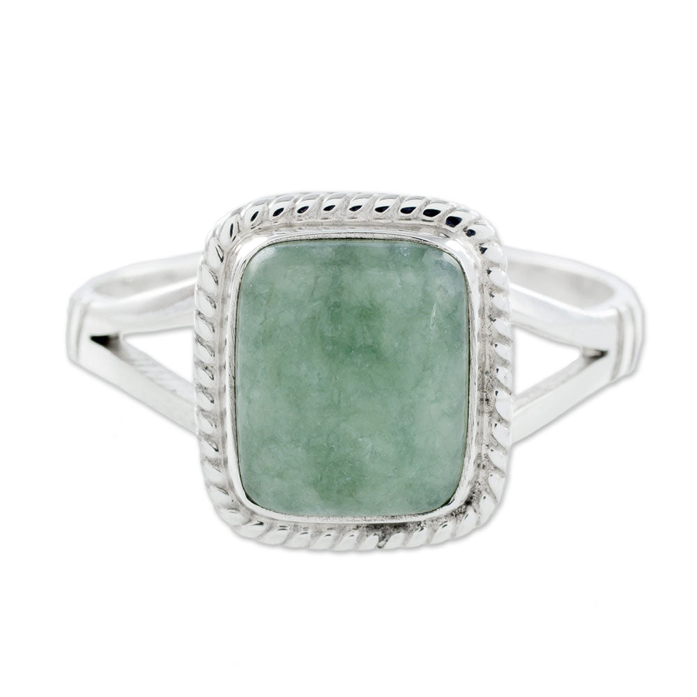 Premium Divine Jade & Sterling Silver Ring - Handcrafted Elegance