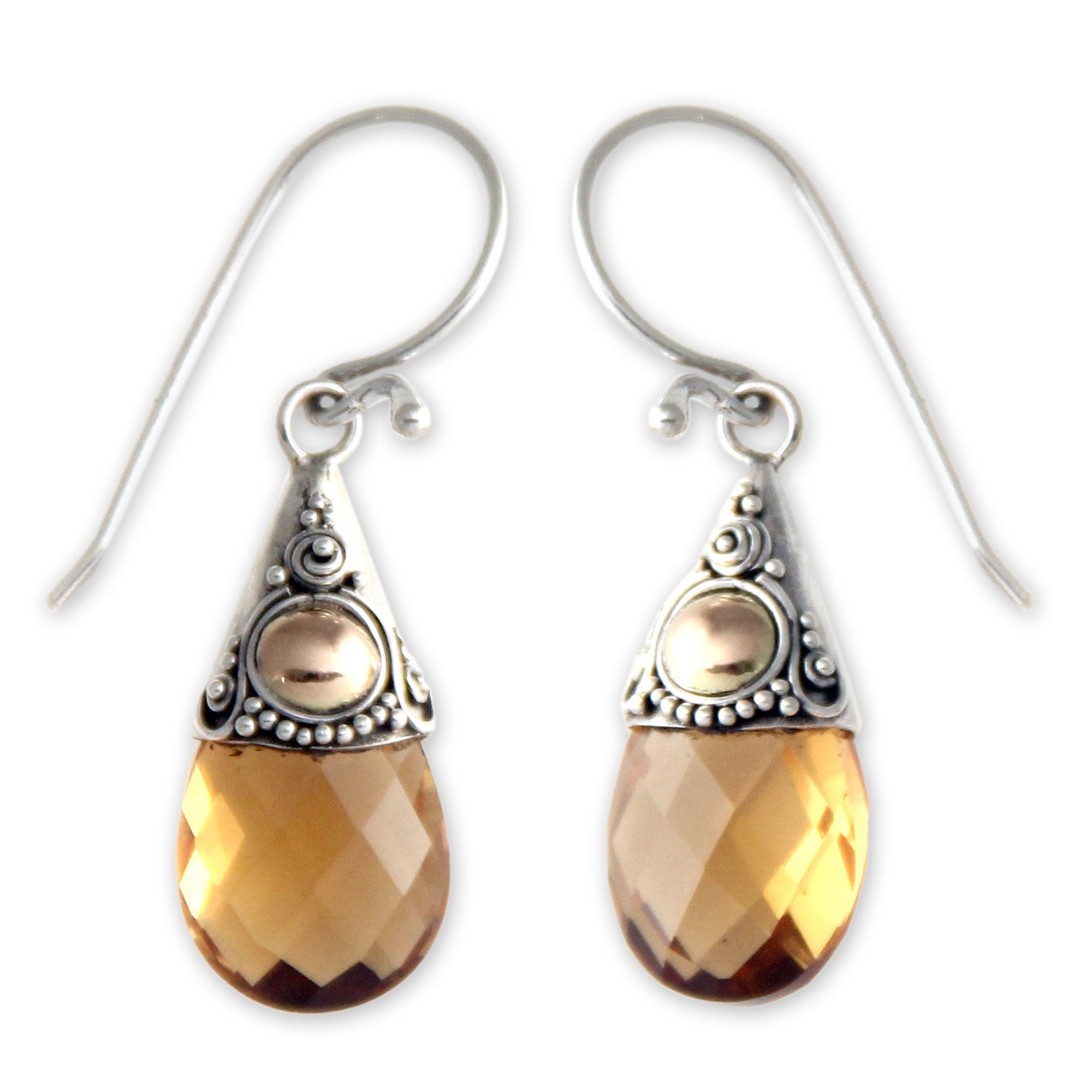 Premium Citrine & Sterling Silver Earrings – Handcrafted Elegance