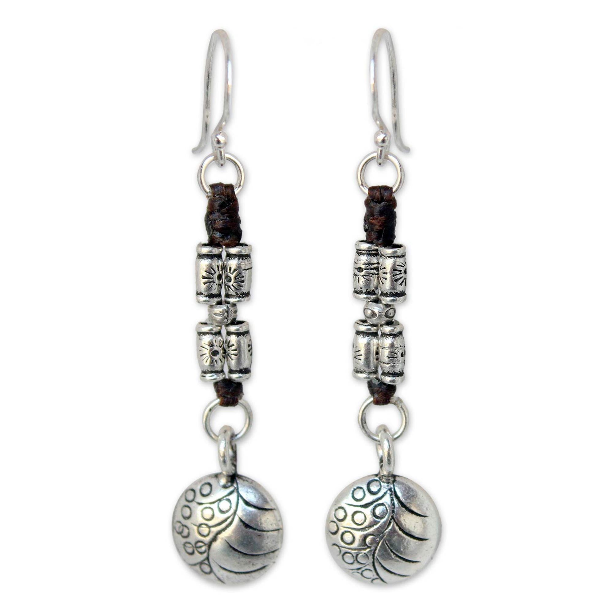 Premium Hill Tribe Silver Dangle Earrings - Handcrafted in Thailand