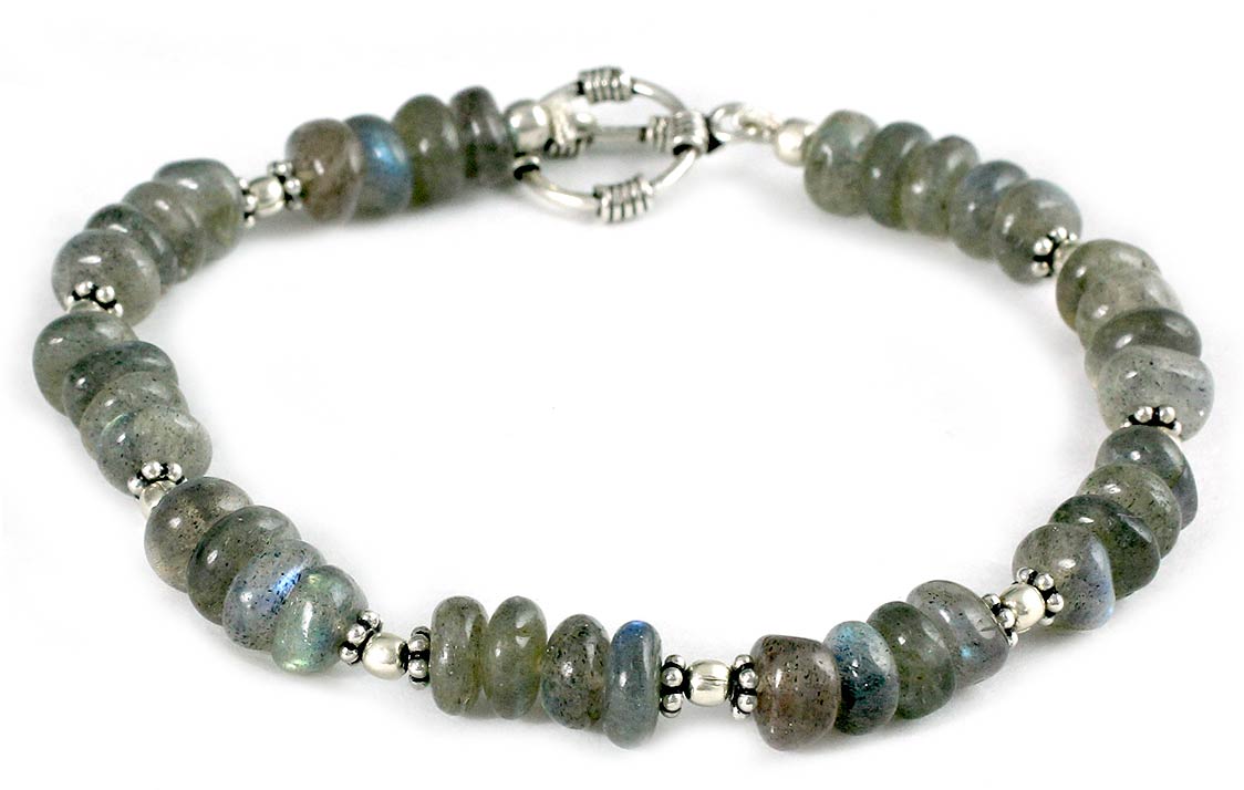 Premium Indian Rainbow Labradorite Bracelet - Handmade Sterling Silver Jewelry