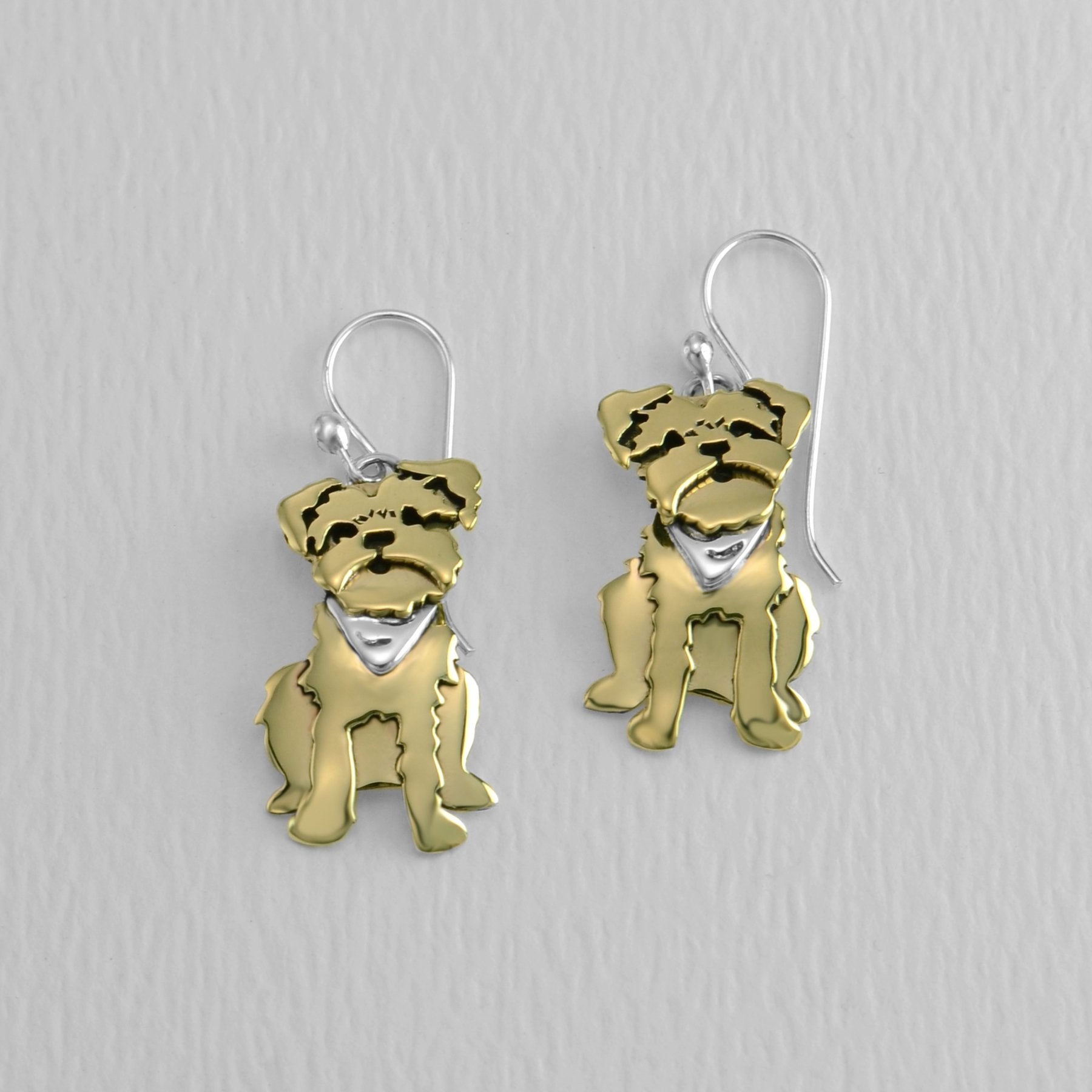 Premium Sterling Silver Dangle Dog Earrings - Handcrafted Elegance