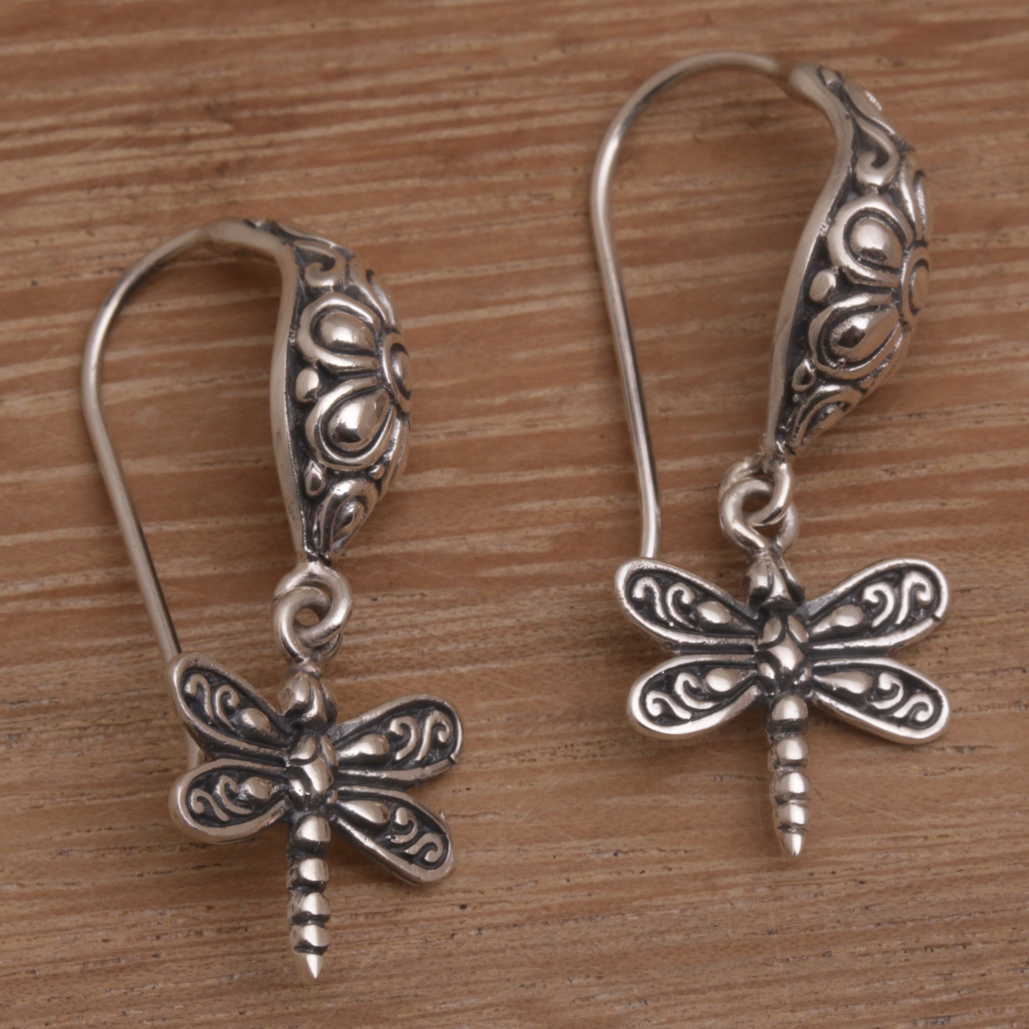 Premium Dragonfly Delight Sterling Silver Dangle Earrings