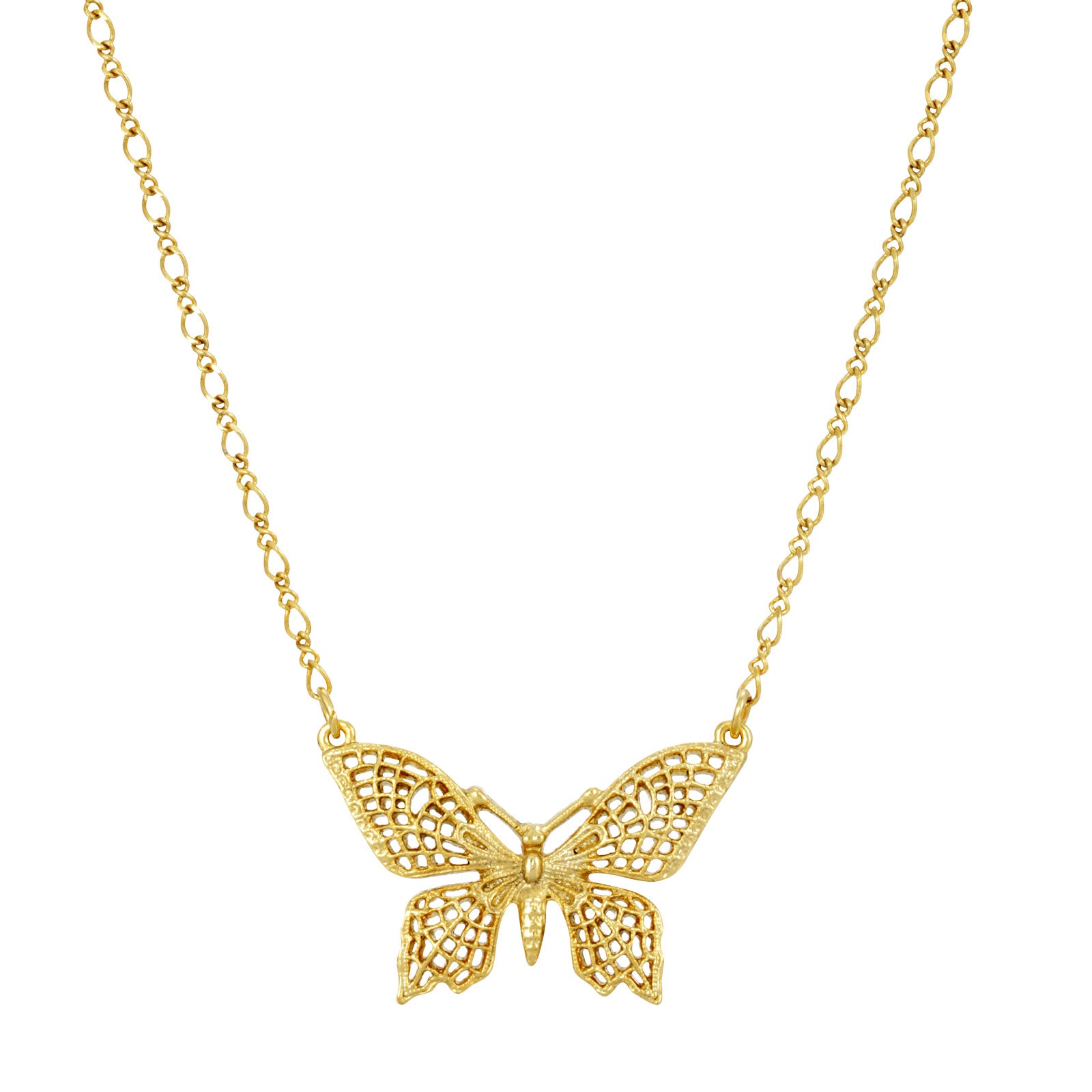 Premium 1928 Jewelry® Gold Tone Filigree Butterfly Pendant Necklace - 16