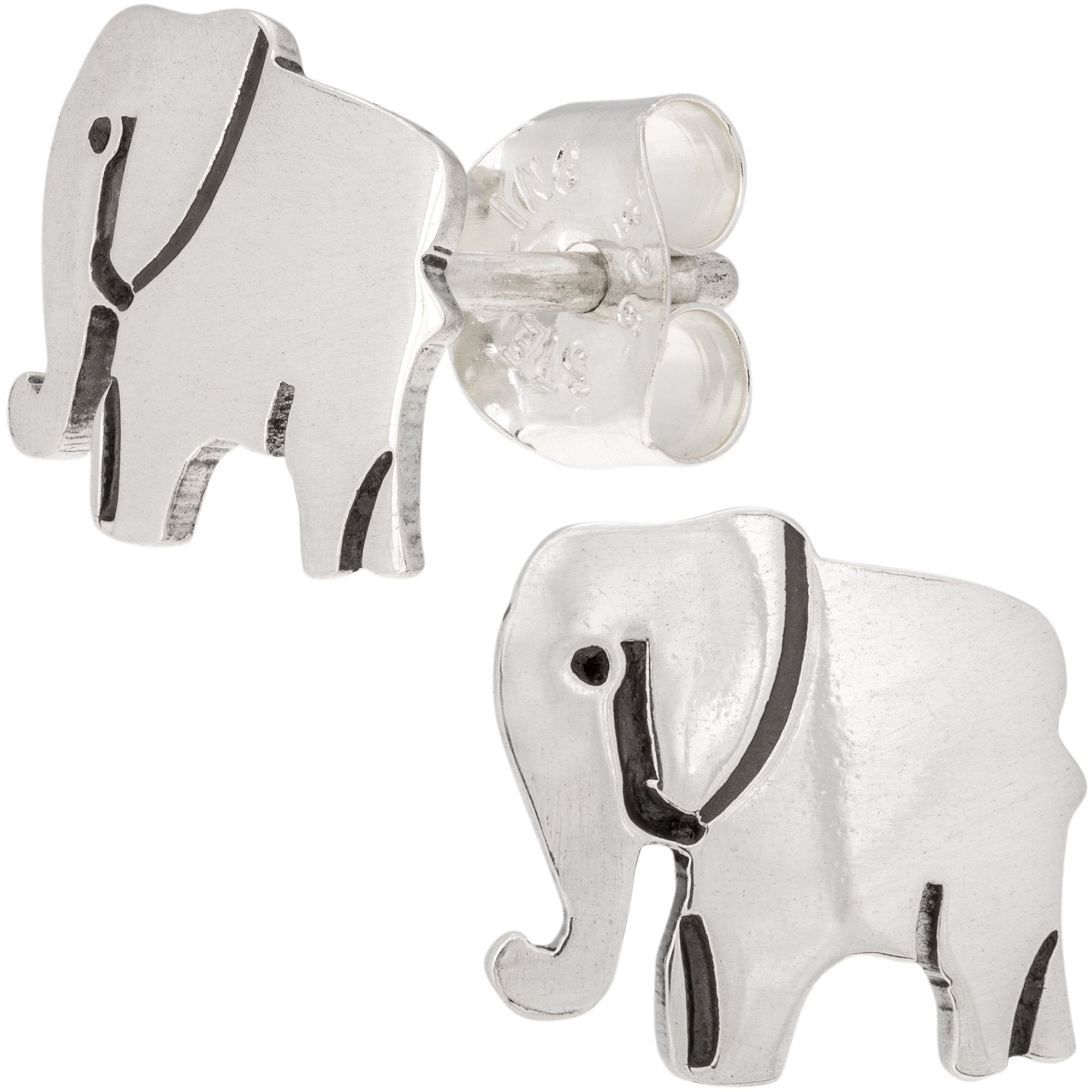 Premium Sterling Silver Elephant Post Earrings - Handmade Elegance