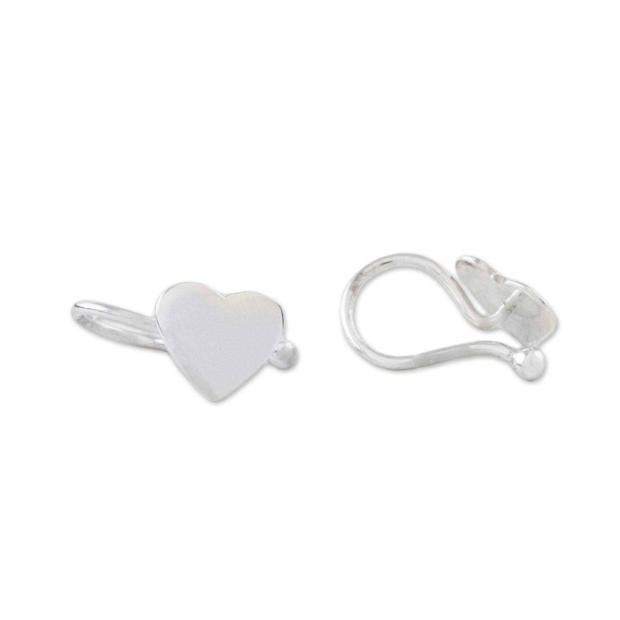 Premium Petite Hearts Ear Cuffs - Handcrafted Sterling Silver Jewelry