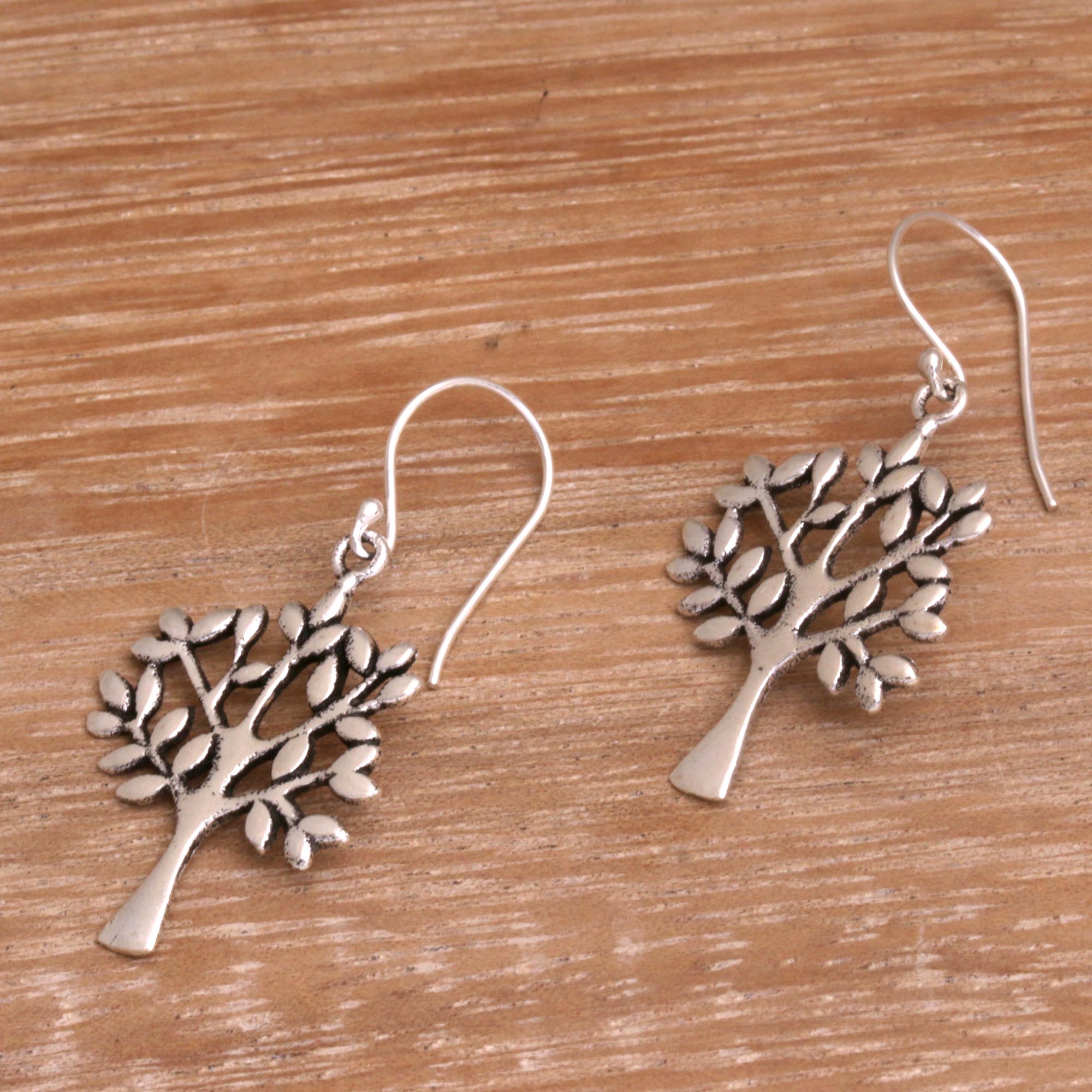 Premium Lemon Tree Sterling Silver Dangle Earrings - Handcrafted in Bali