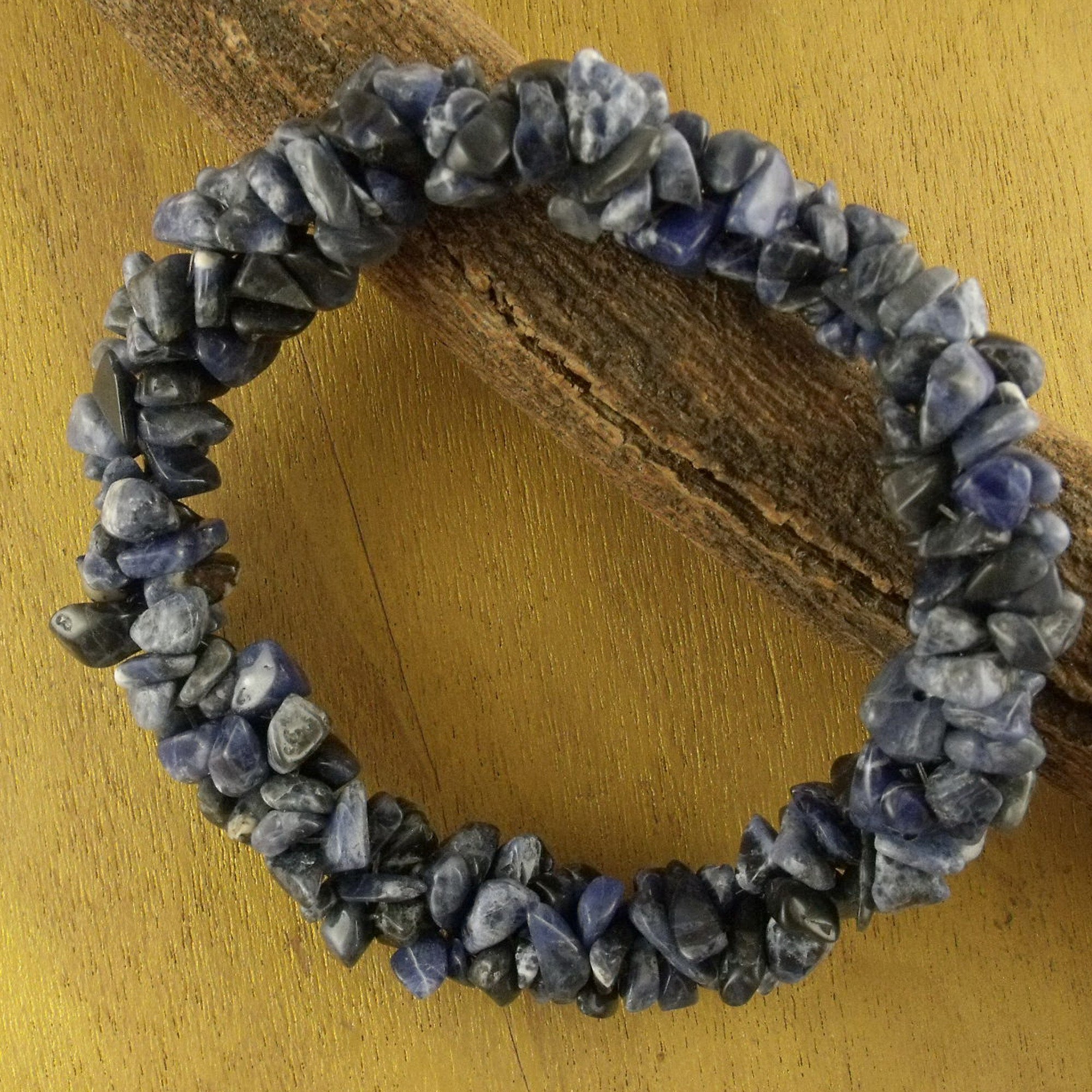 Premium Blue Muse Sodalite Stretch Bracelet - Handcrafted in India