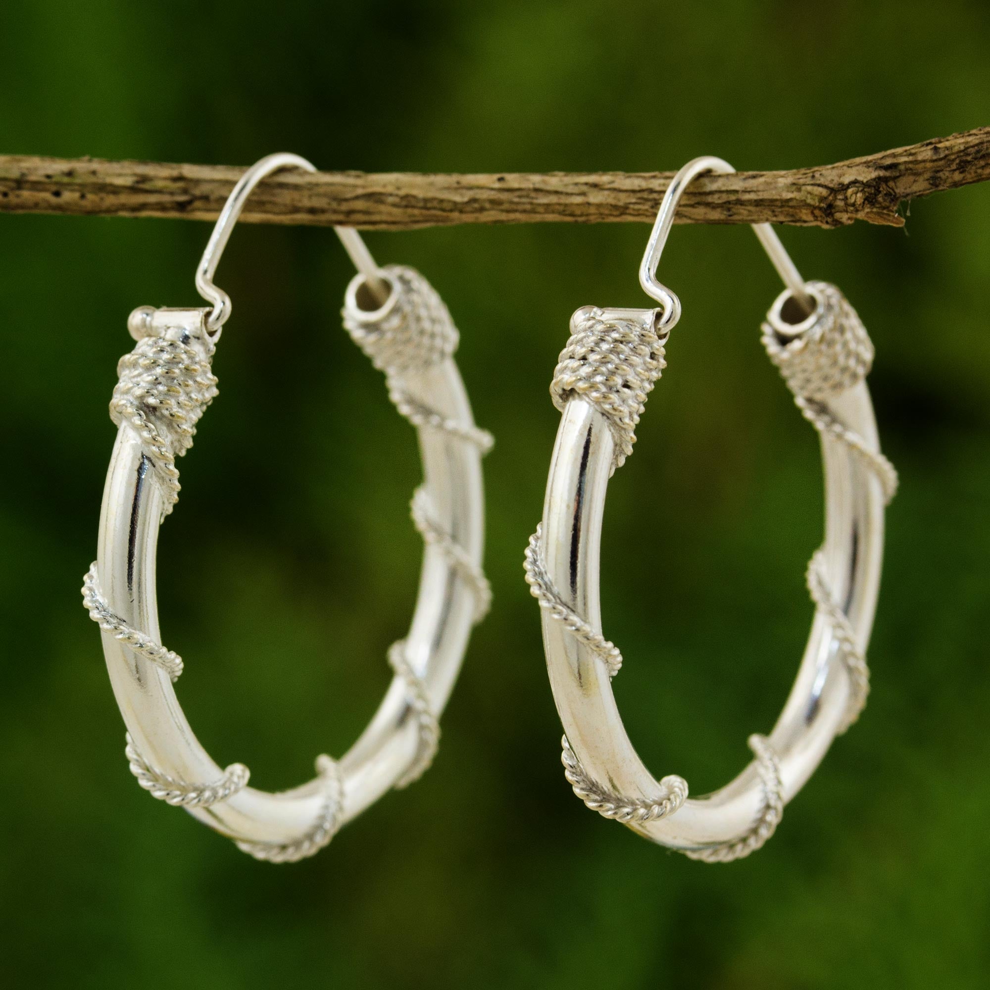 Premium Nautical Hoops: Fair Trade Sterling Silver Earrings