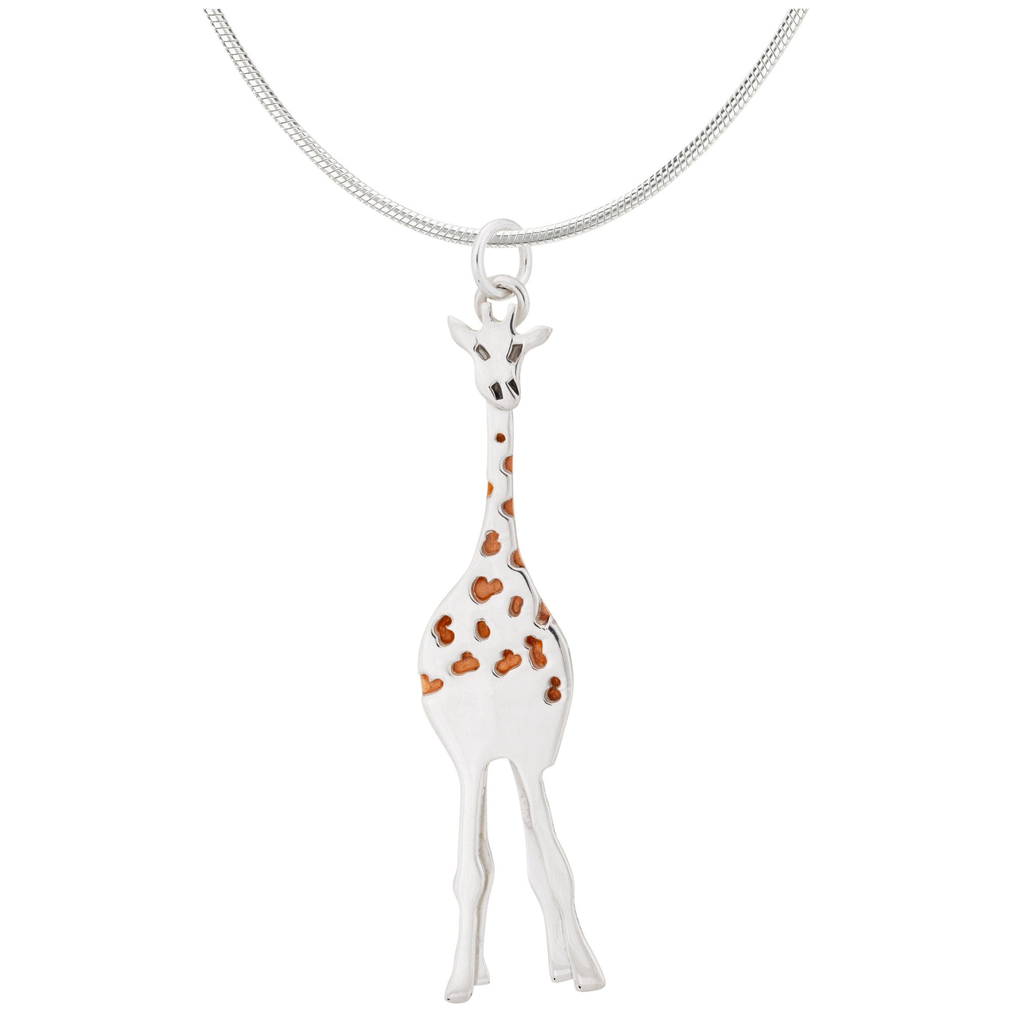 Premium Gentle Giraffe Mixed Metal Necklace - Handcrafted Wildlife Jewelry