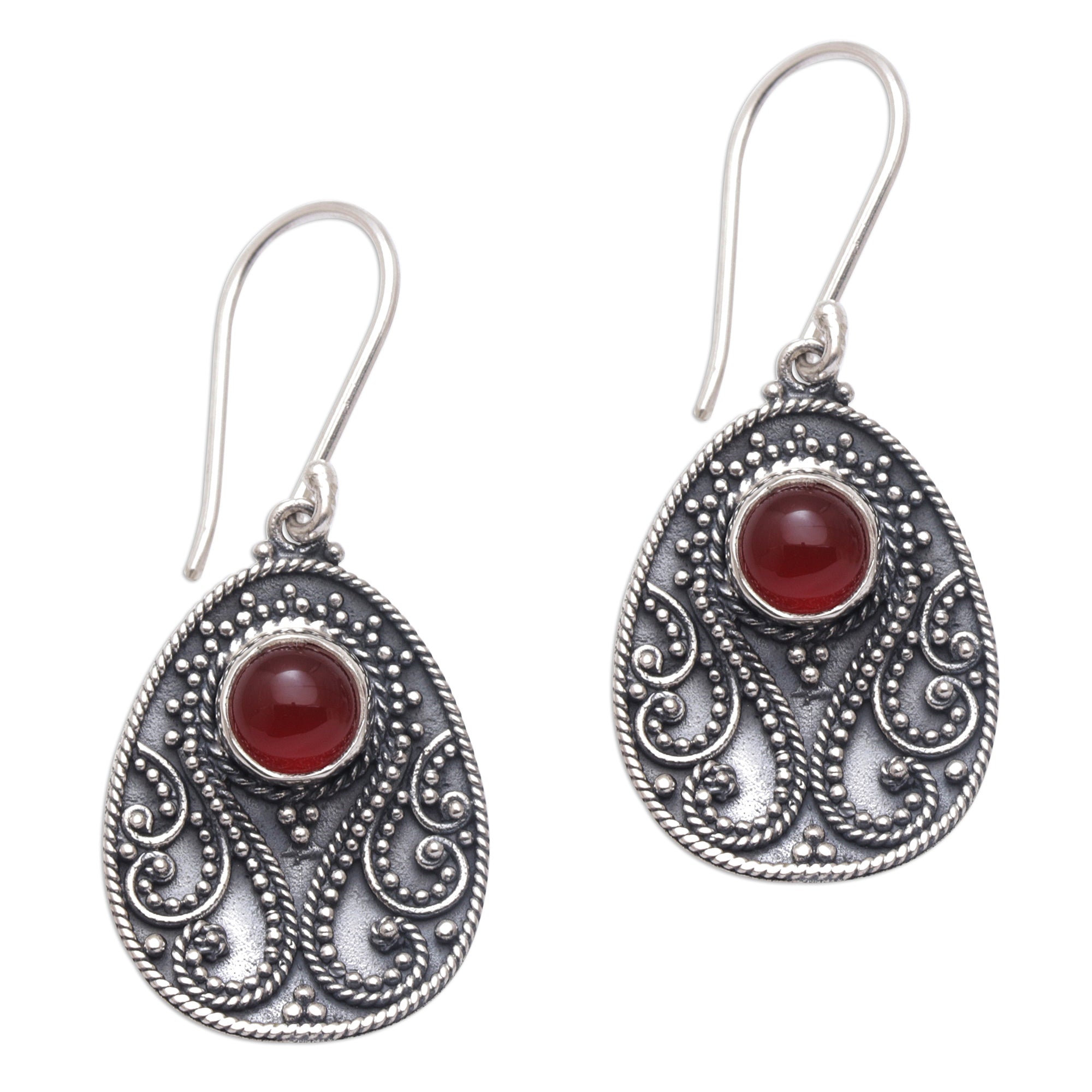 Premium Sunset Dream Carnelian Sterling Silver Dangle Earrings - Handcrafted Elegance