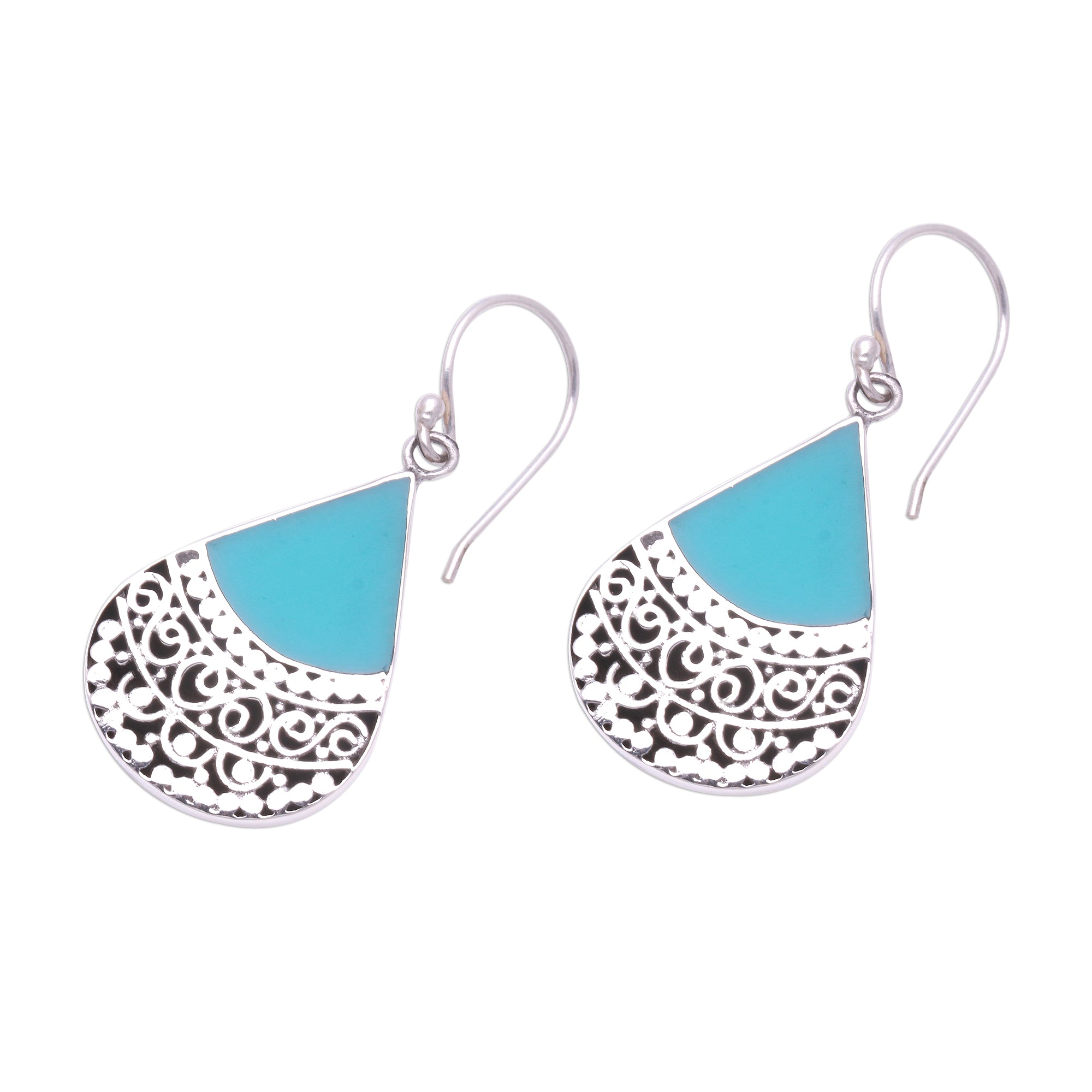 Premium Bali Tears Teardrop Earrings – Handcrafted Sterling Silver & Resin Dangle Earrings