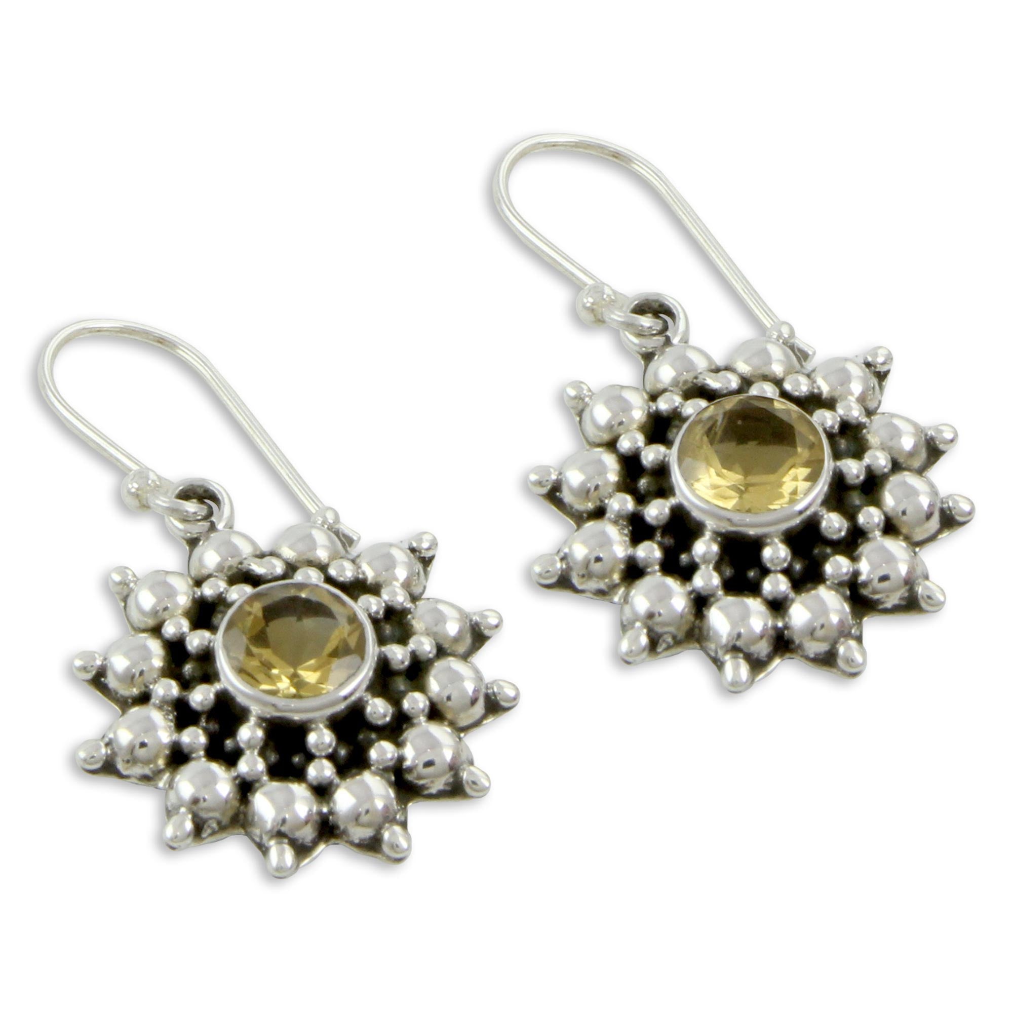 Premium Star Citrine & Silver Dangle Earrings - Ultimate November Birthstone Jewelry