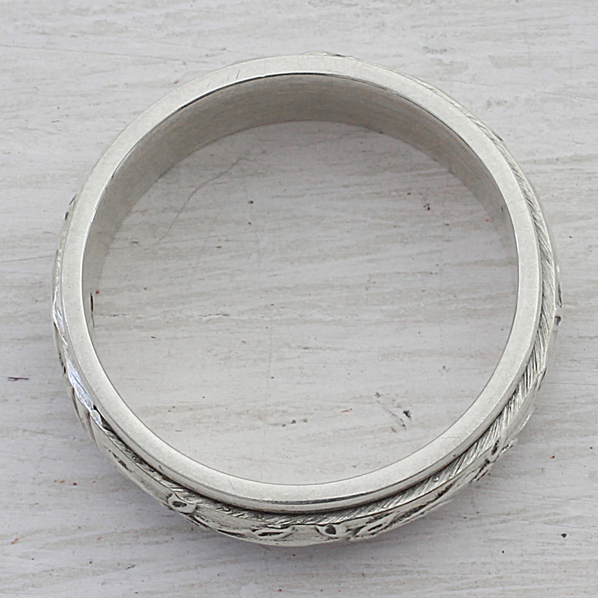 Premium Sterling Silver Spinner Ring - Nature's Meditation