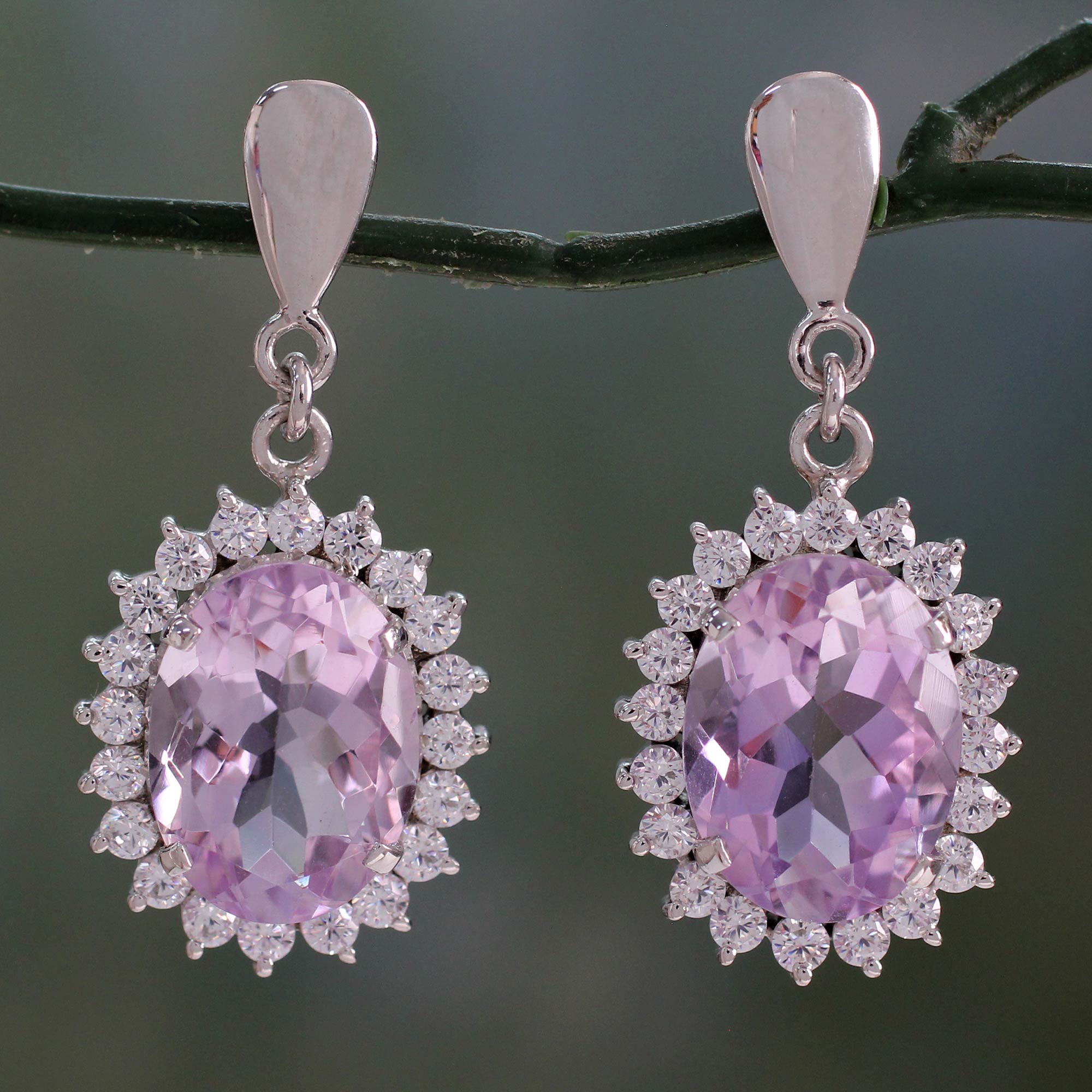 Premium Violet Splendor Amethyst Dangle Earrings