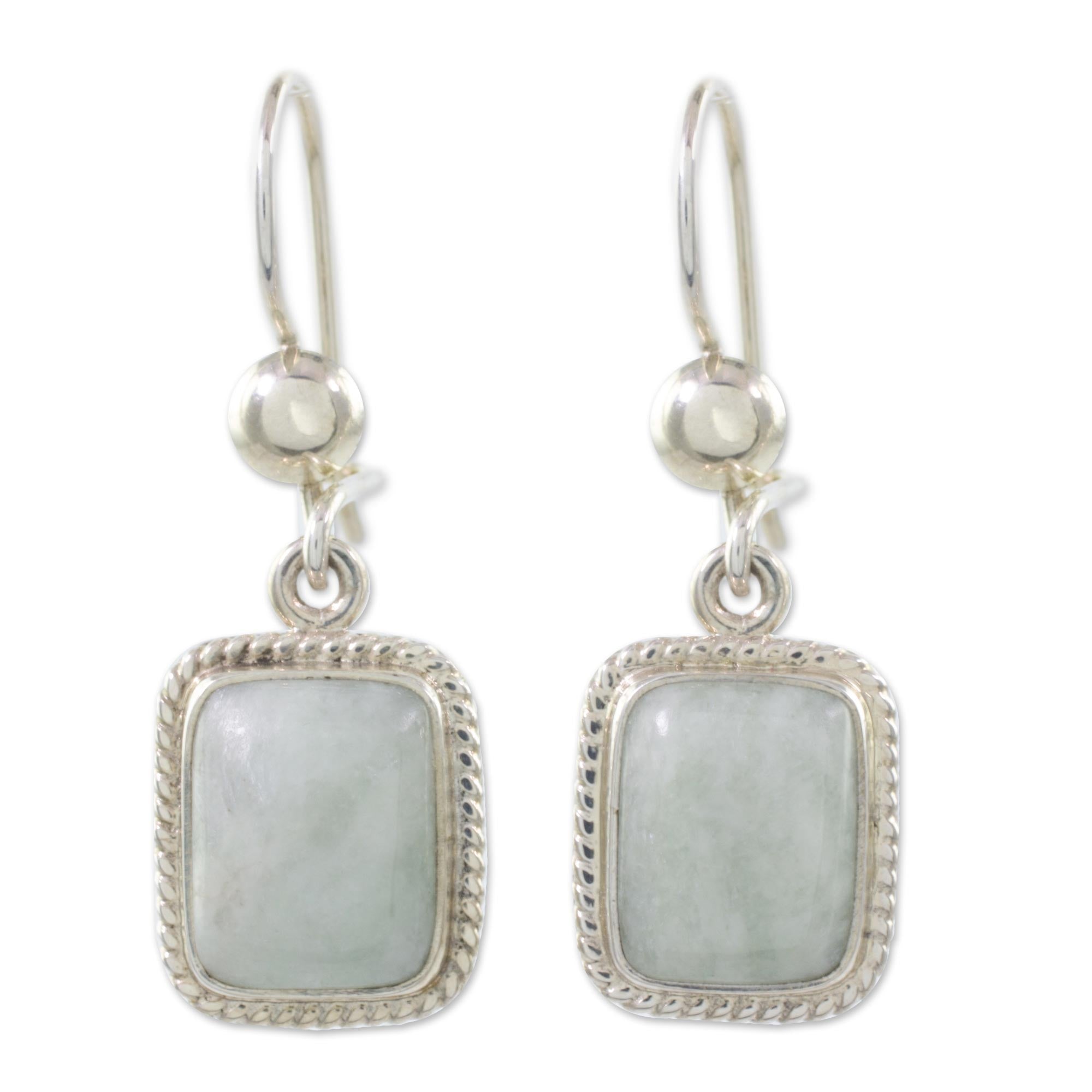 Premium Handcrafted Guatemalan Jade Earrings in Sterling Silver