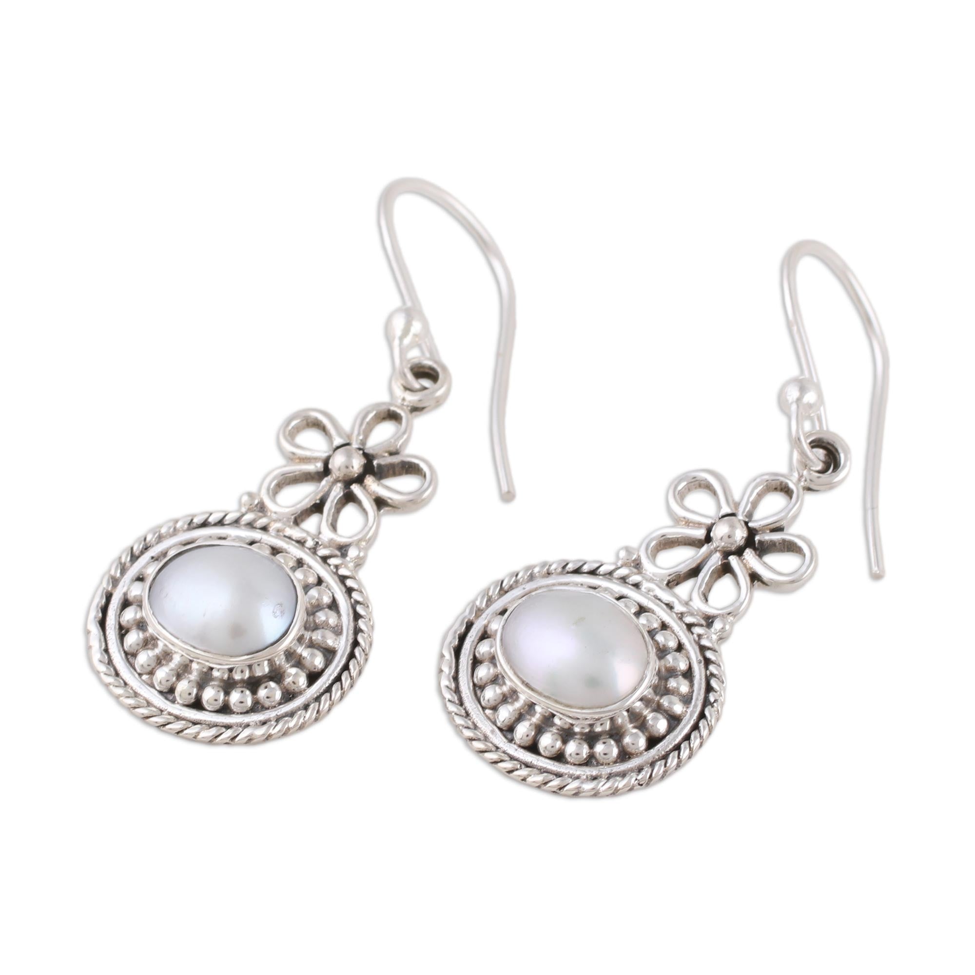 Premium Grace Cultured Pearl Sterling Silver Dangle Earrings